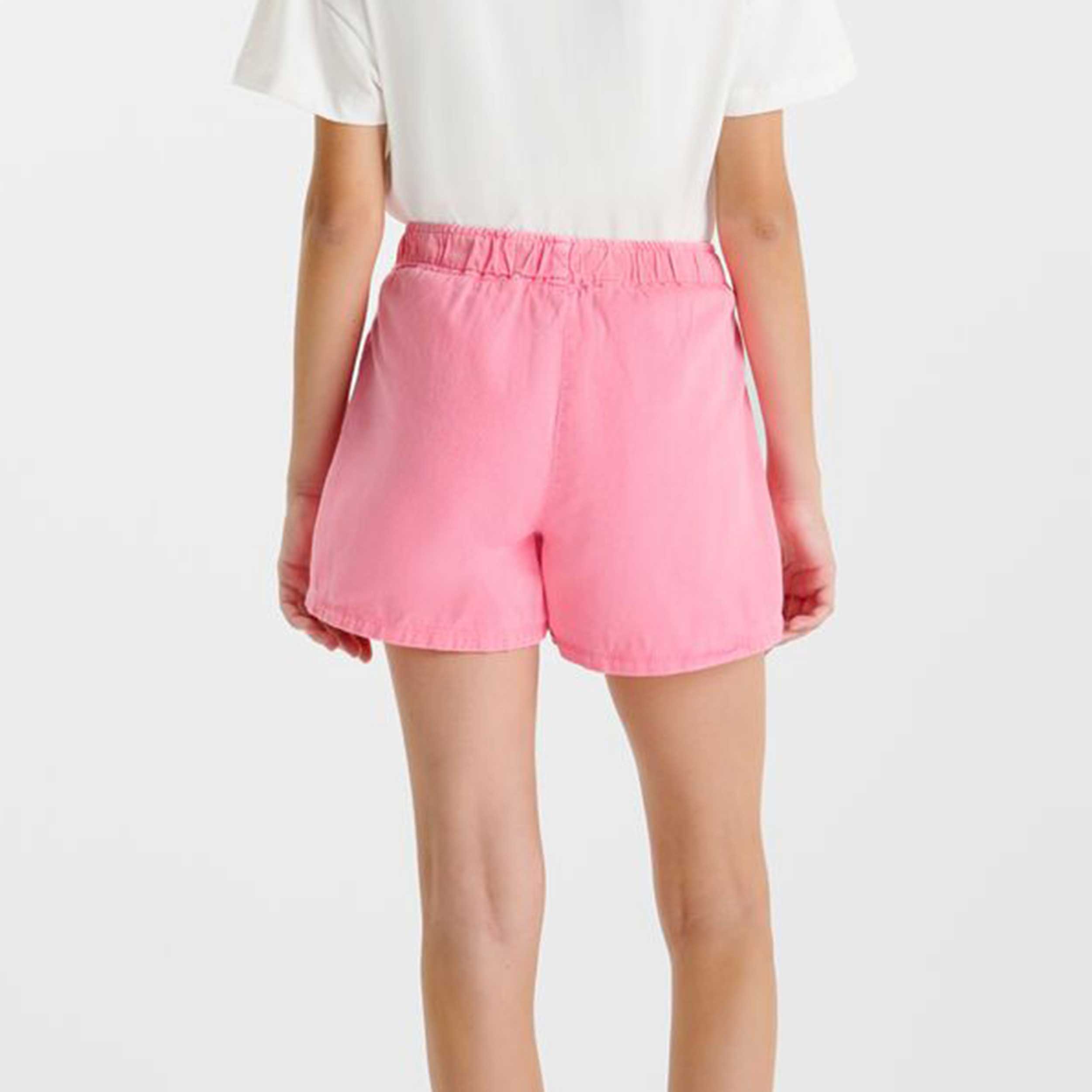 Pantaloncini con Effetto Denim Rosa Fluo Firmati LE TEMPS DES CERISES