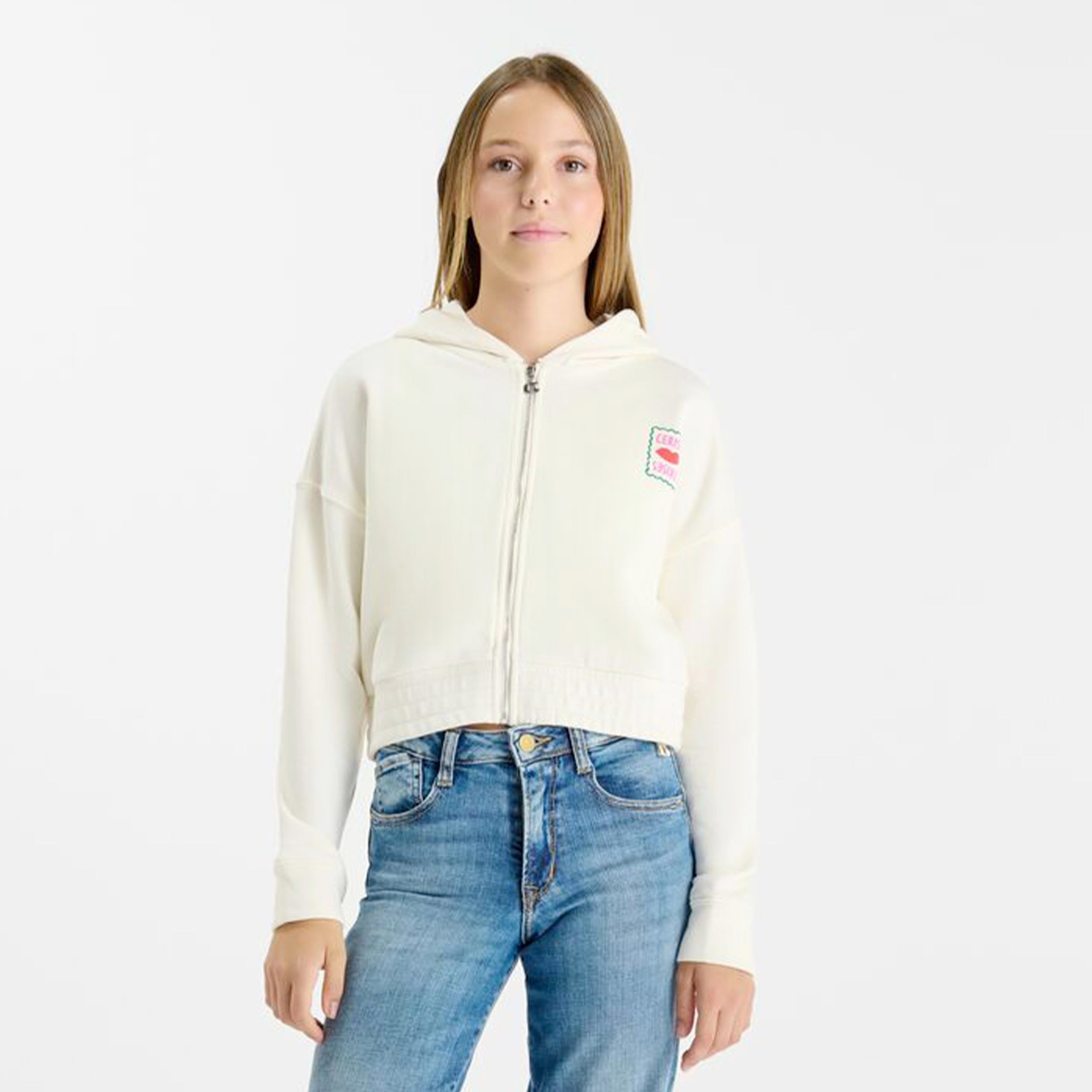 Felpa Bianca Taglio Dritto Firmata LE TEMPS DE CERISES