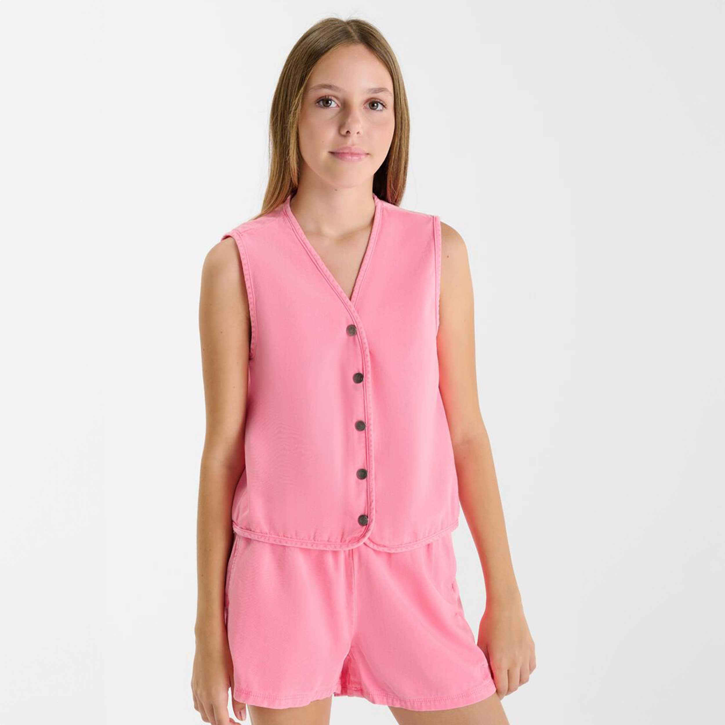 Gilet Rosa Fluo Smanicato Firmato LE TEMPS DES CERISES