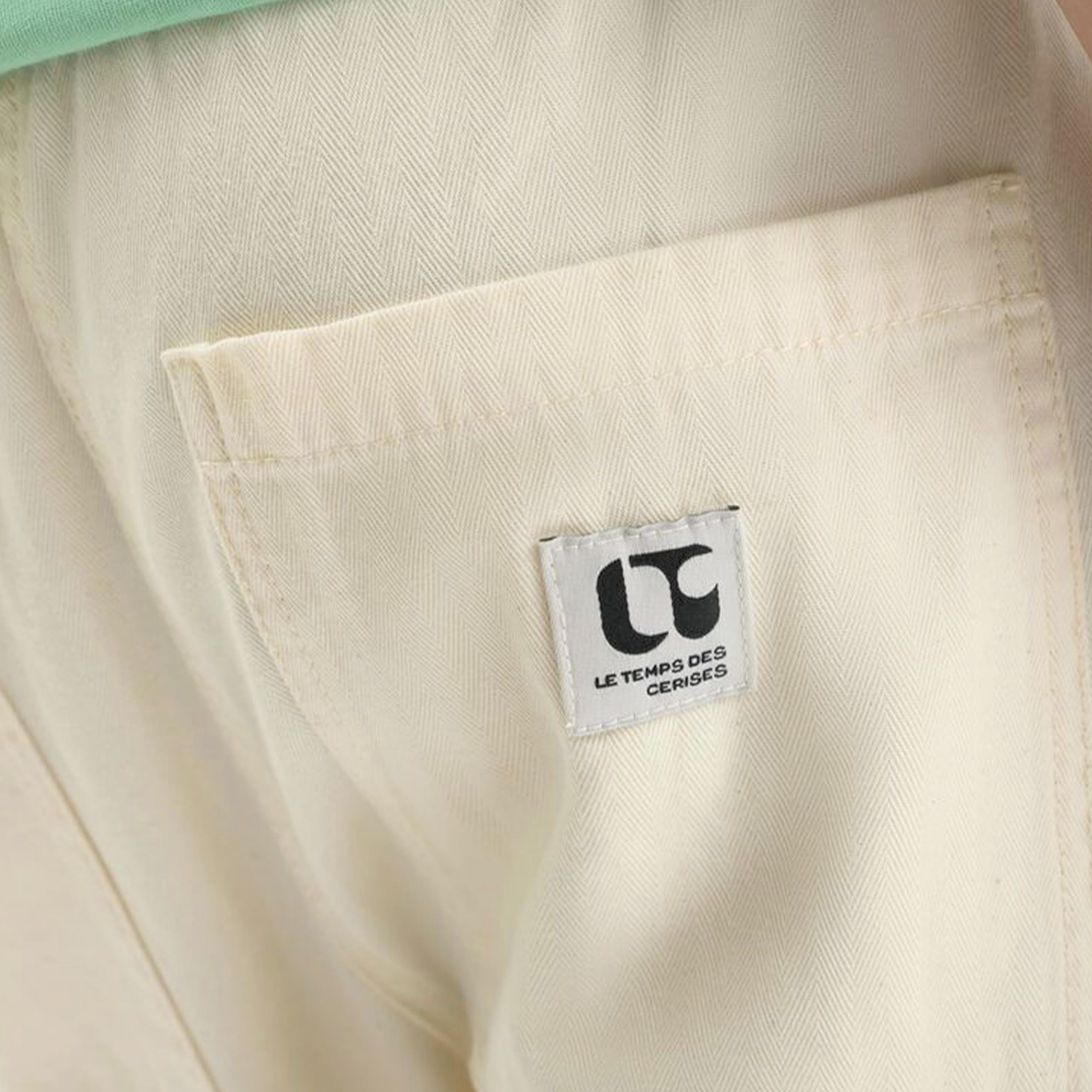 Pantalone Color Crema Dritto Firmato LE TEMPS DES CERISES