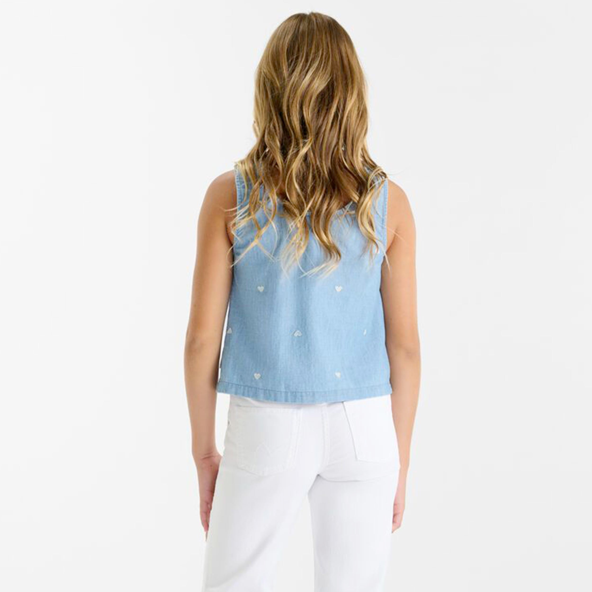 Blue Denim-Effect Top by LE TEMPS DES CERISES