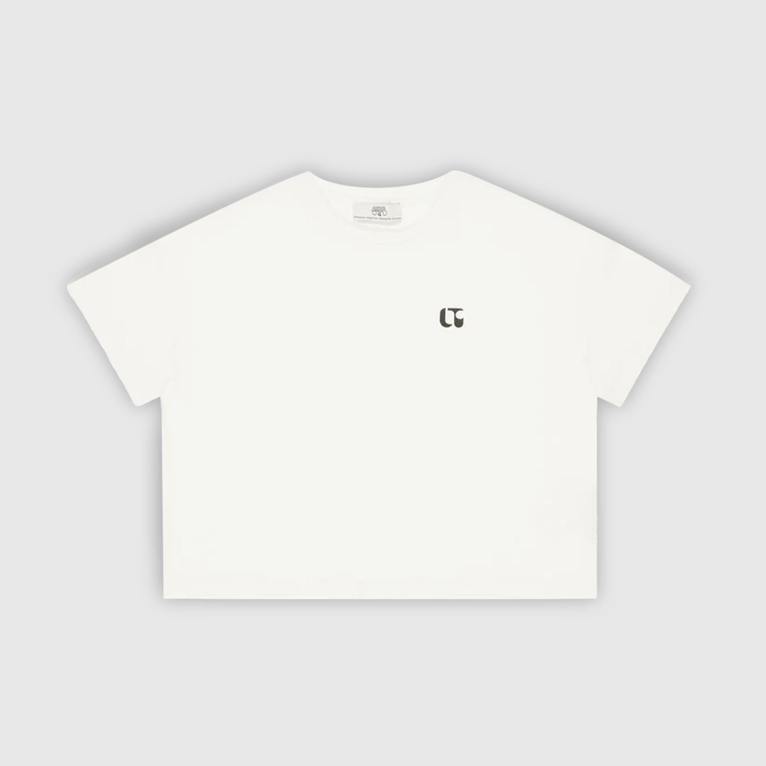 White T-Shirt with Black Print by LE TEMPS DES CERISES