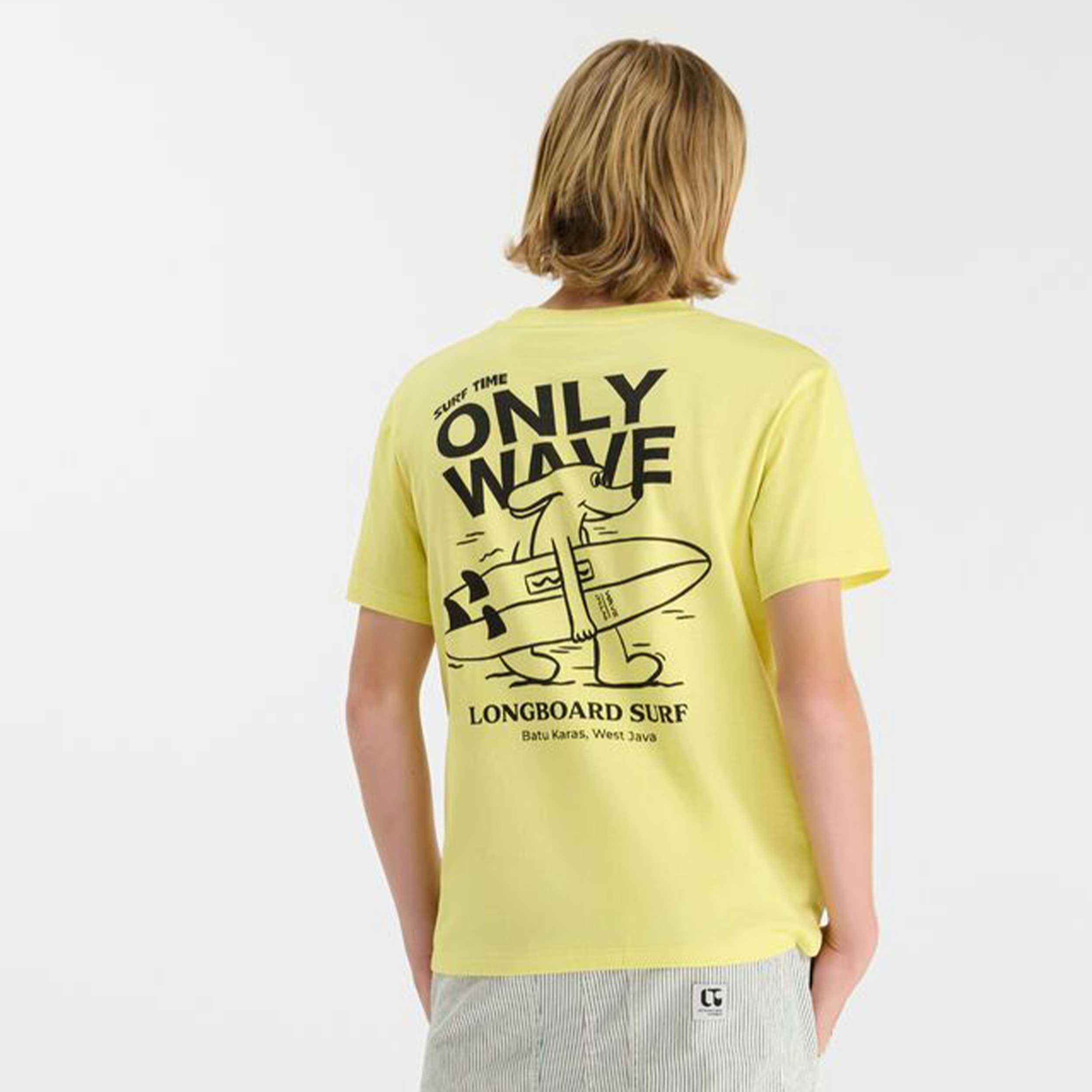 T-shirt Giallo Fluorescente Firmata LE TEMPS DES CERISES