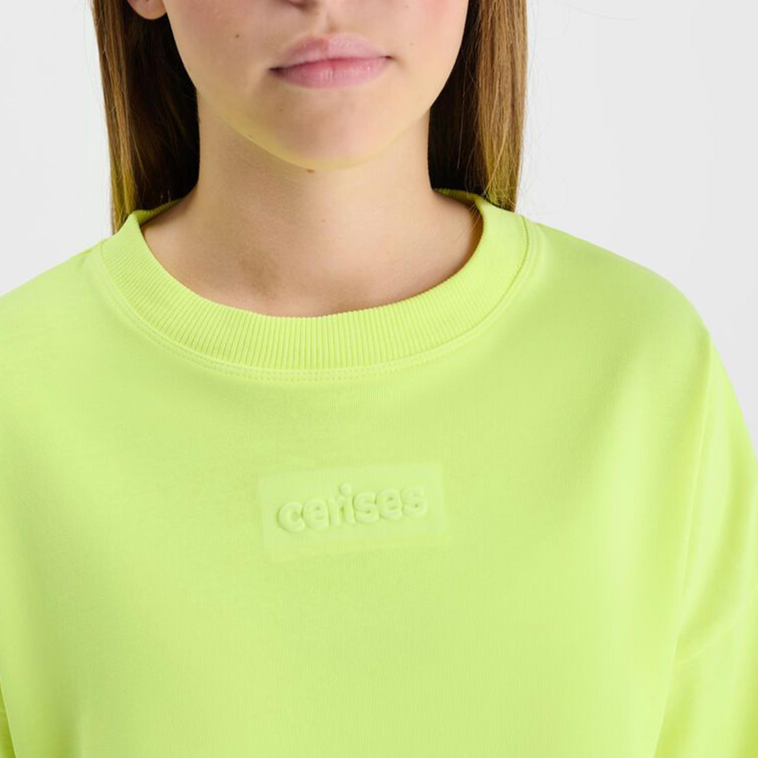 T-shirt Giallo Fluo con Stampa Firmata LES TEMPS DES CERISES