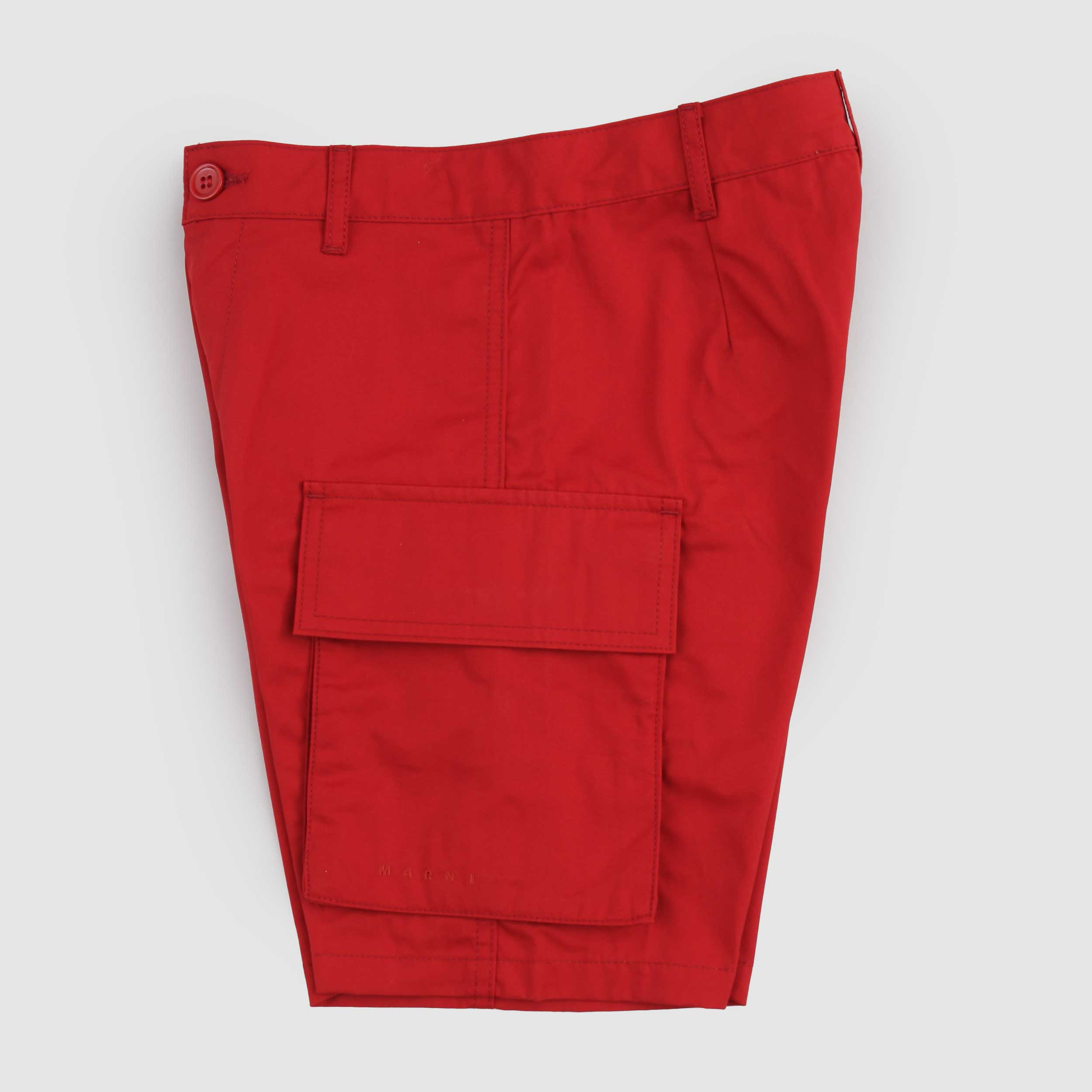 Red Bermuda Shorts with Drawstring Waist by MARNI