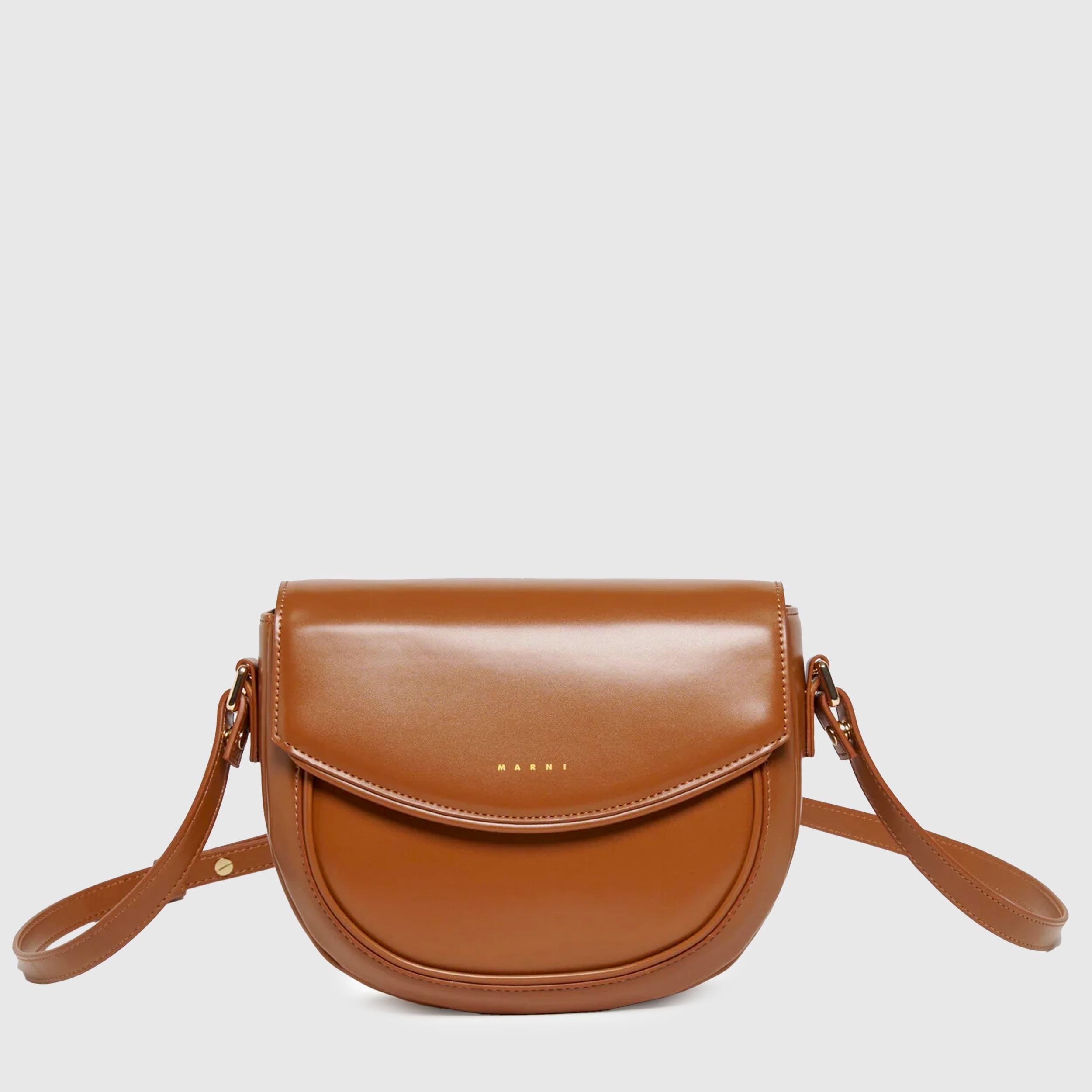 Borsa Smile Bag in Tessuto Spalmato Marrone Firmata MARNI