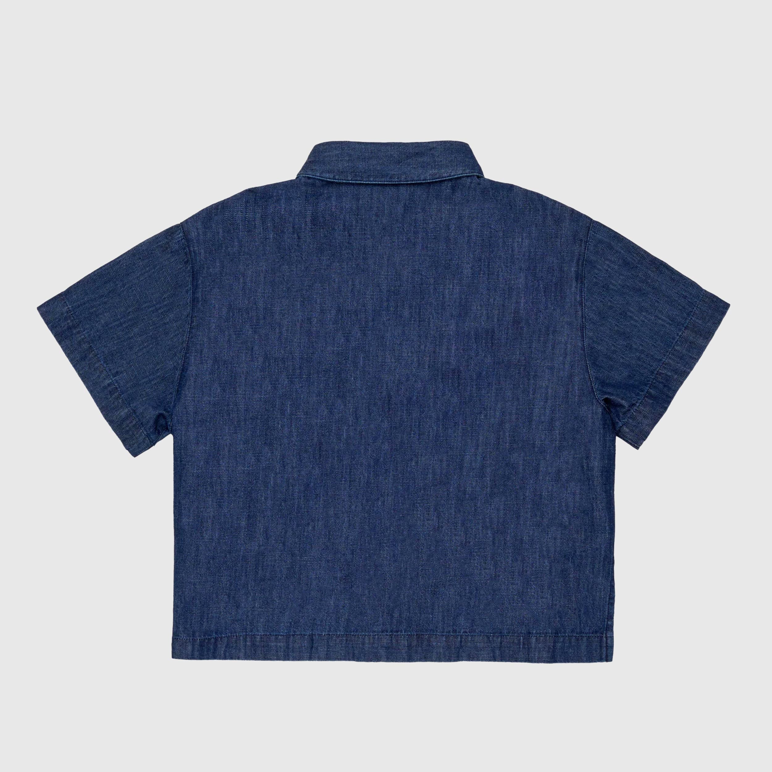 Camicia Blu con Logo Ricamato in Contrasto Firmata MAX AND CO