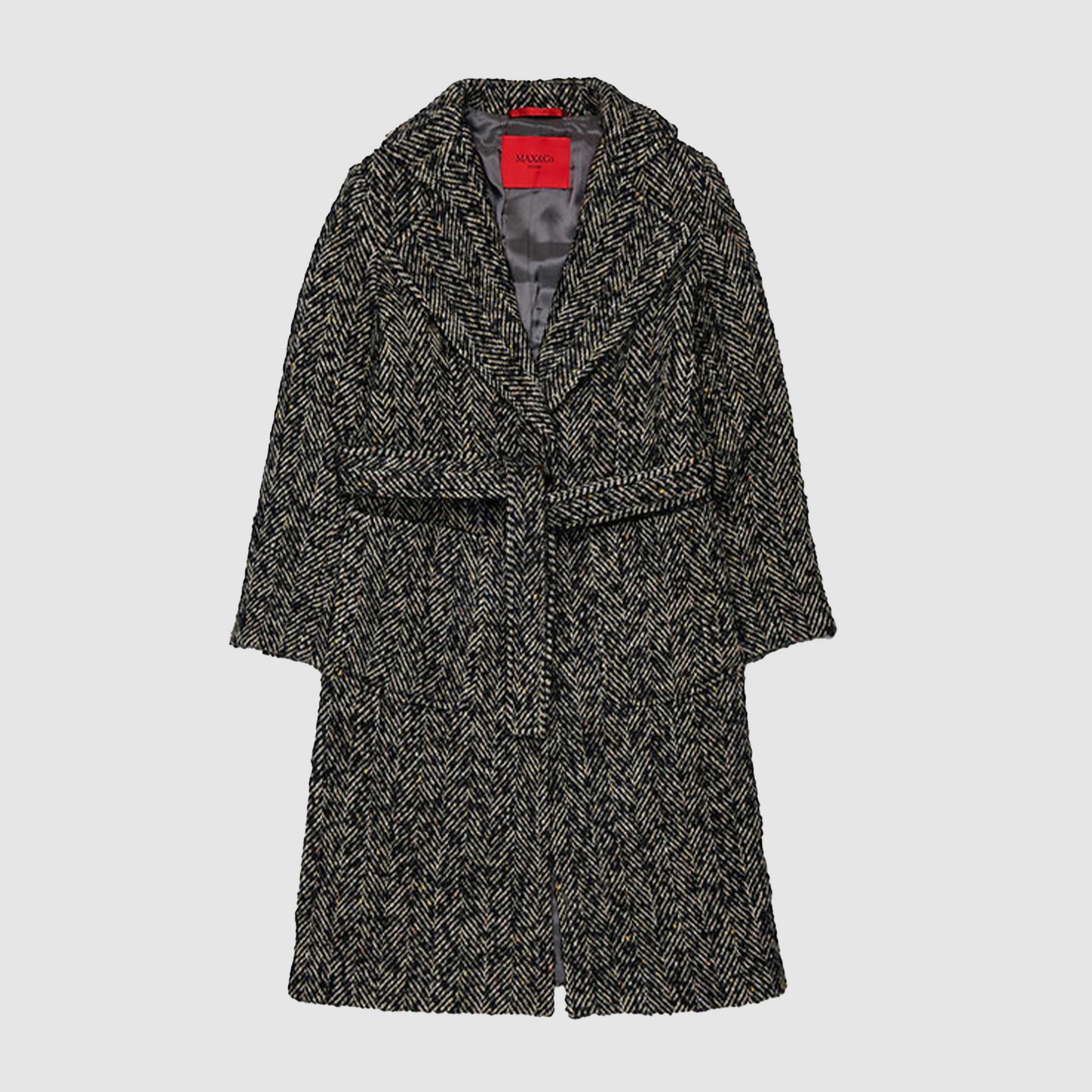 Long Black and Beige Coat for Girl by MAX AND CO