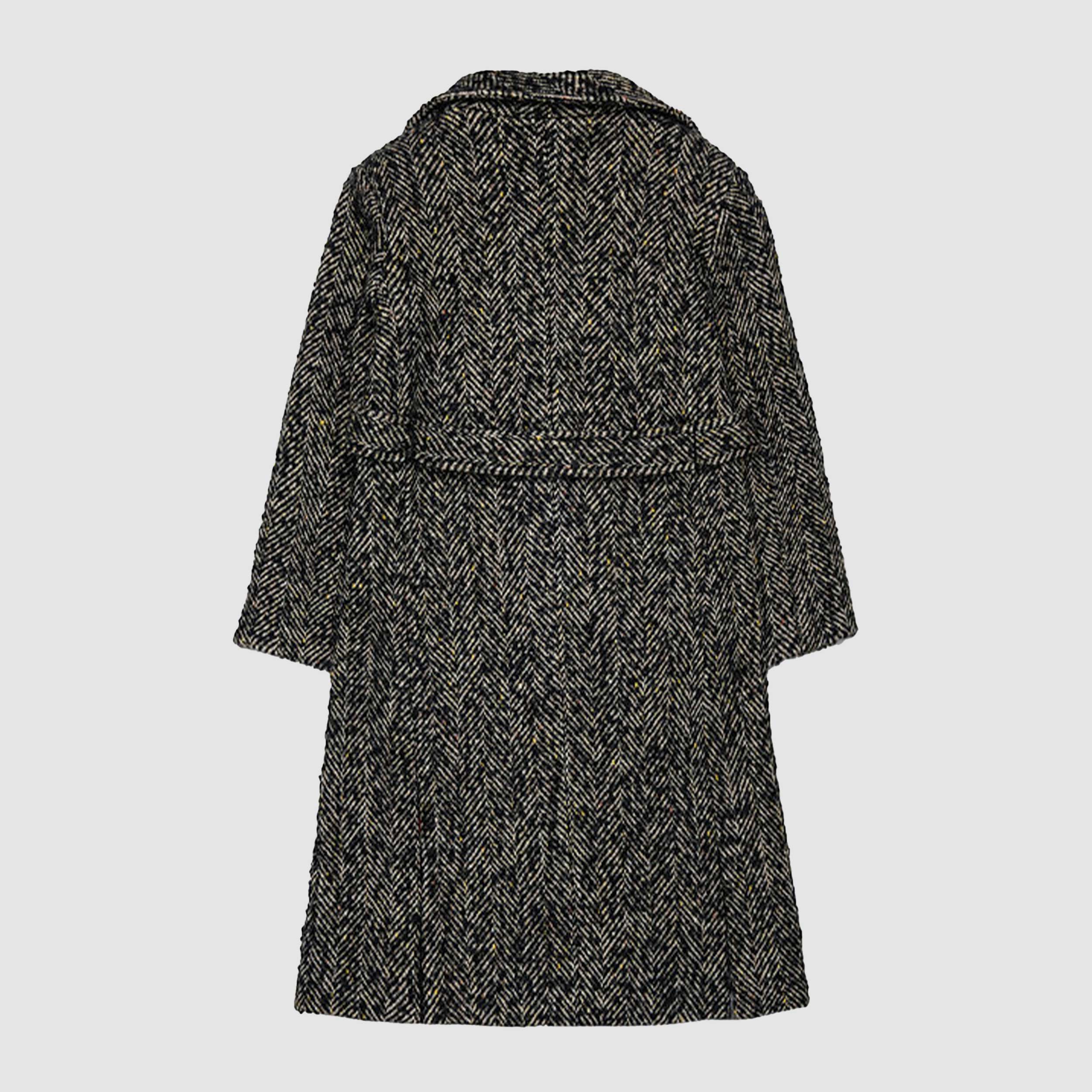 Long Black and Beige Coat for Girl by MAX AND CO