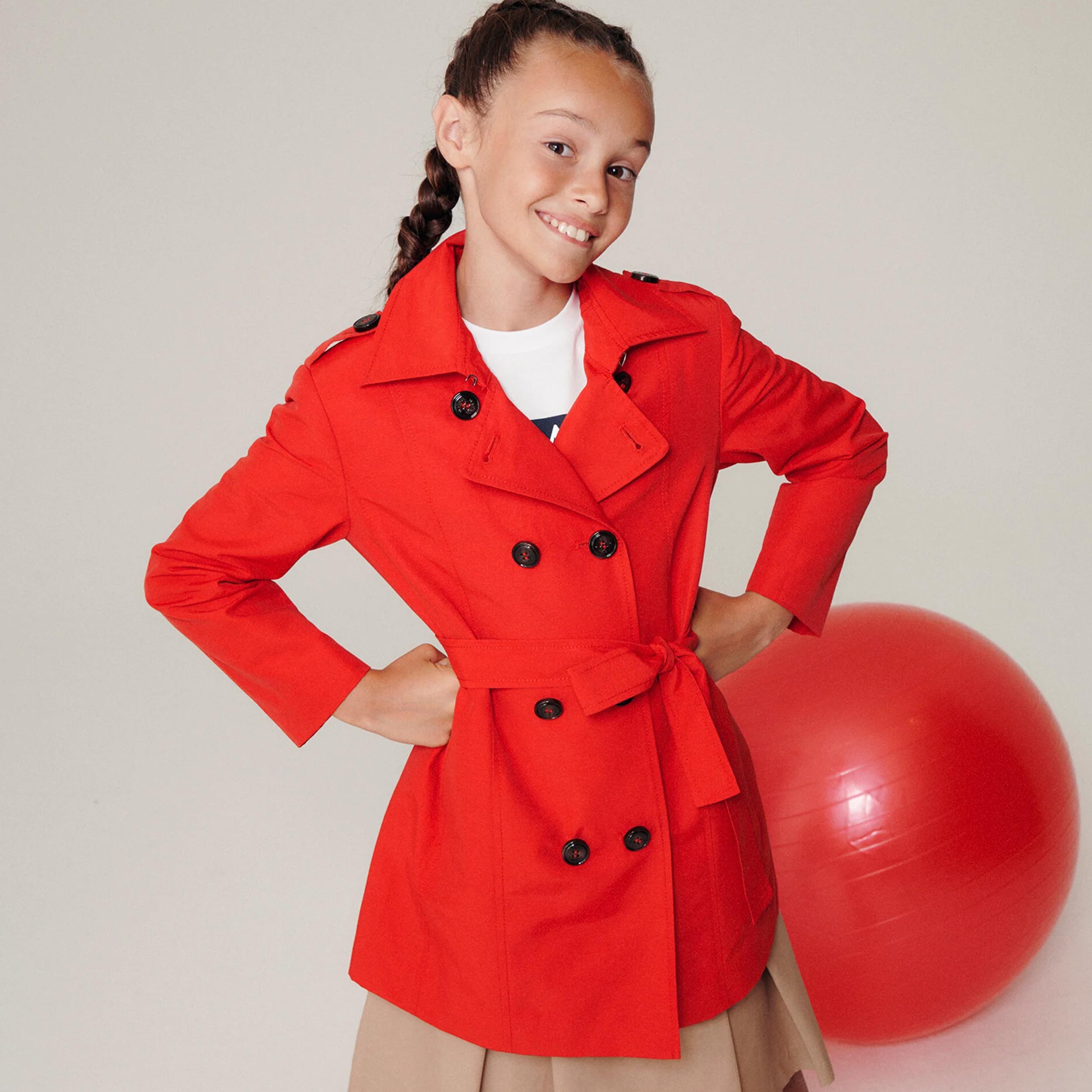 red trench coat girl