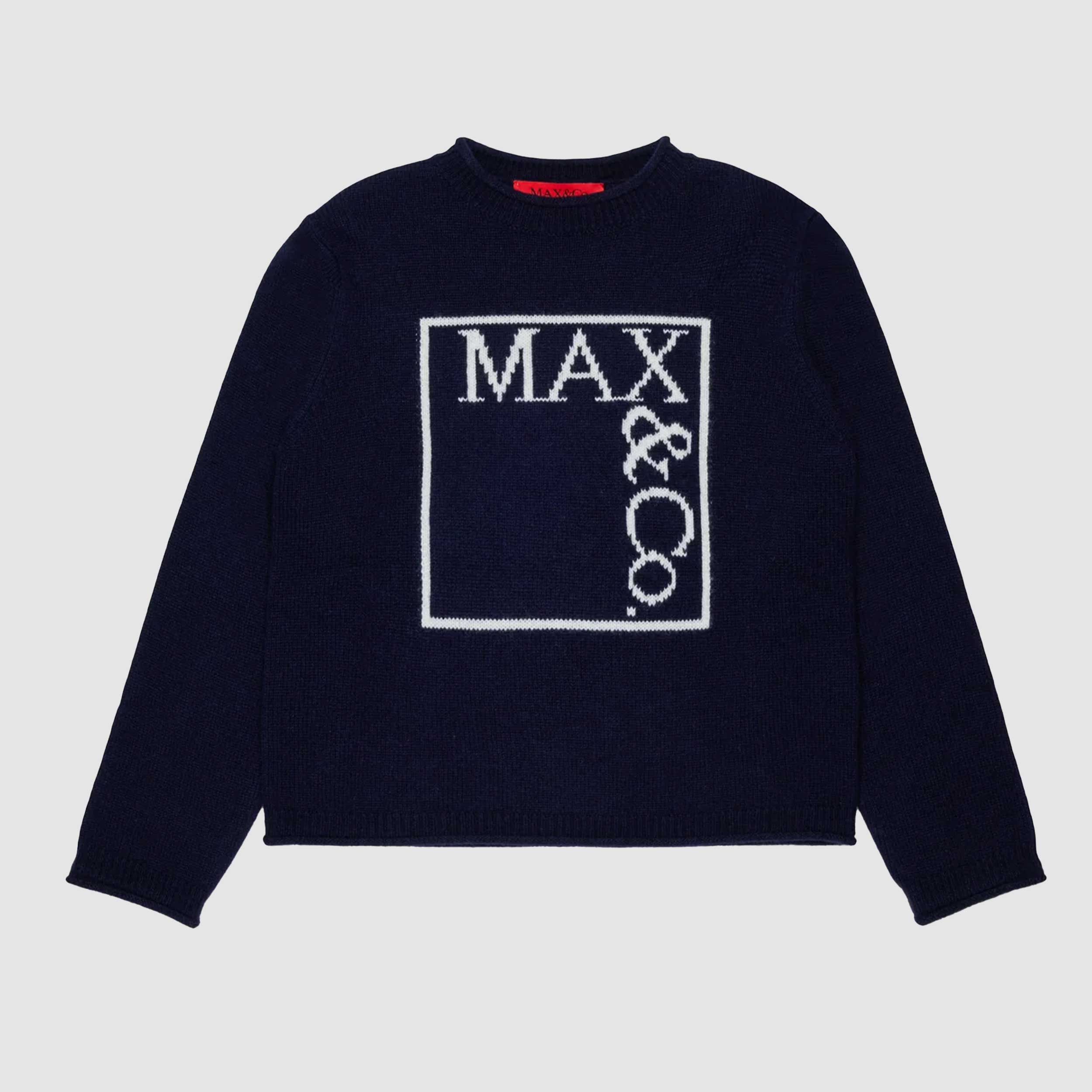 Blue Embroidered Logo T-Shirt for Girl by MAX AND CO