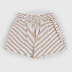 MC2 SAINT BARTH White and Beige Striped Bermuda Shorts