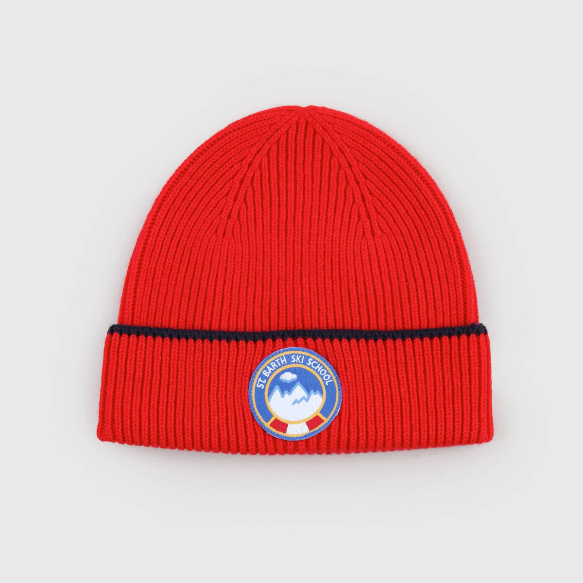 Beanie Wengen Red Beanie with MC2 SAINT BARTH Boys' Logo