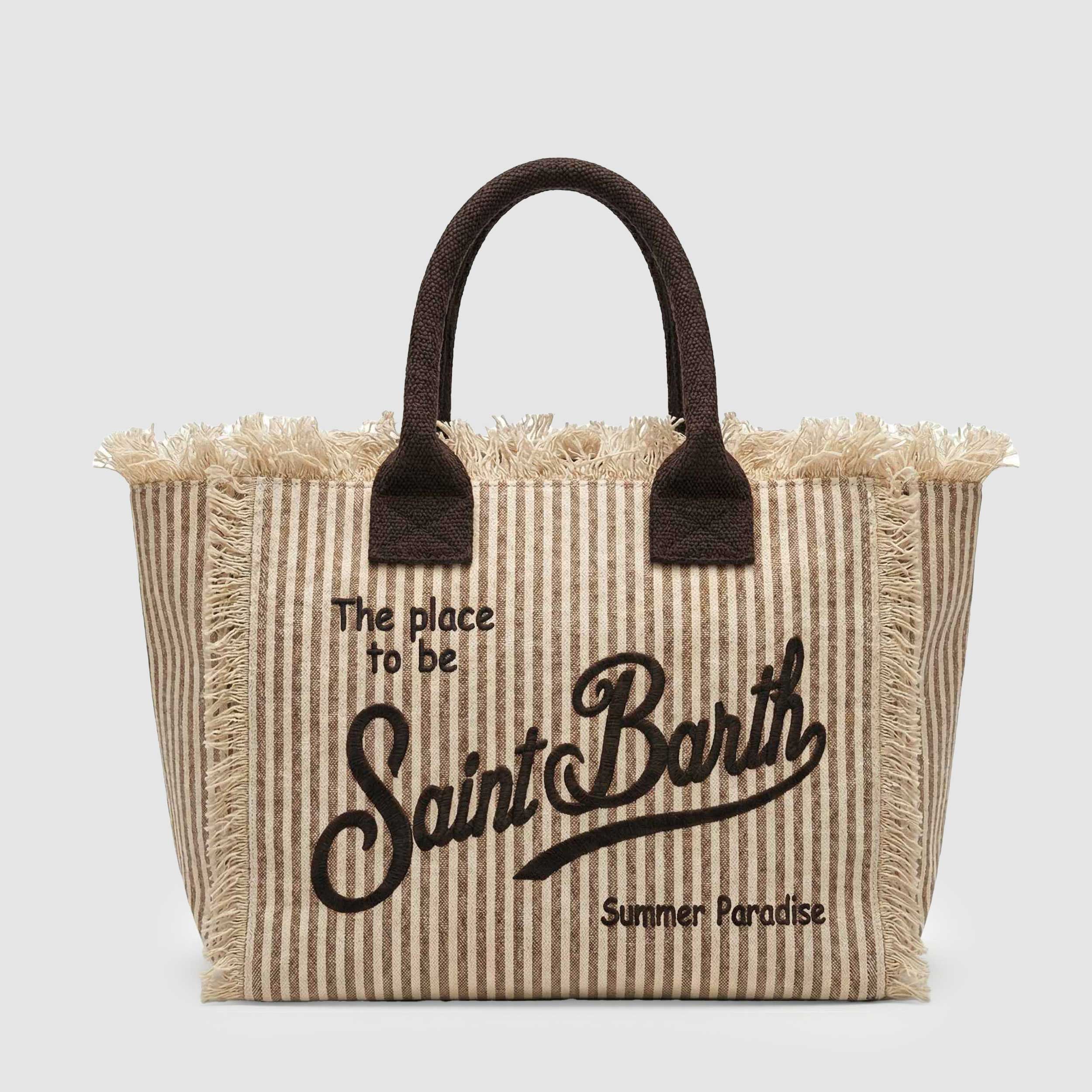 Colette Bag in Beige Canvas Signed MC2 SAINT BARTH