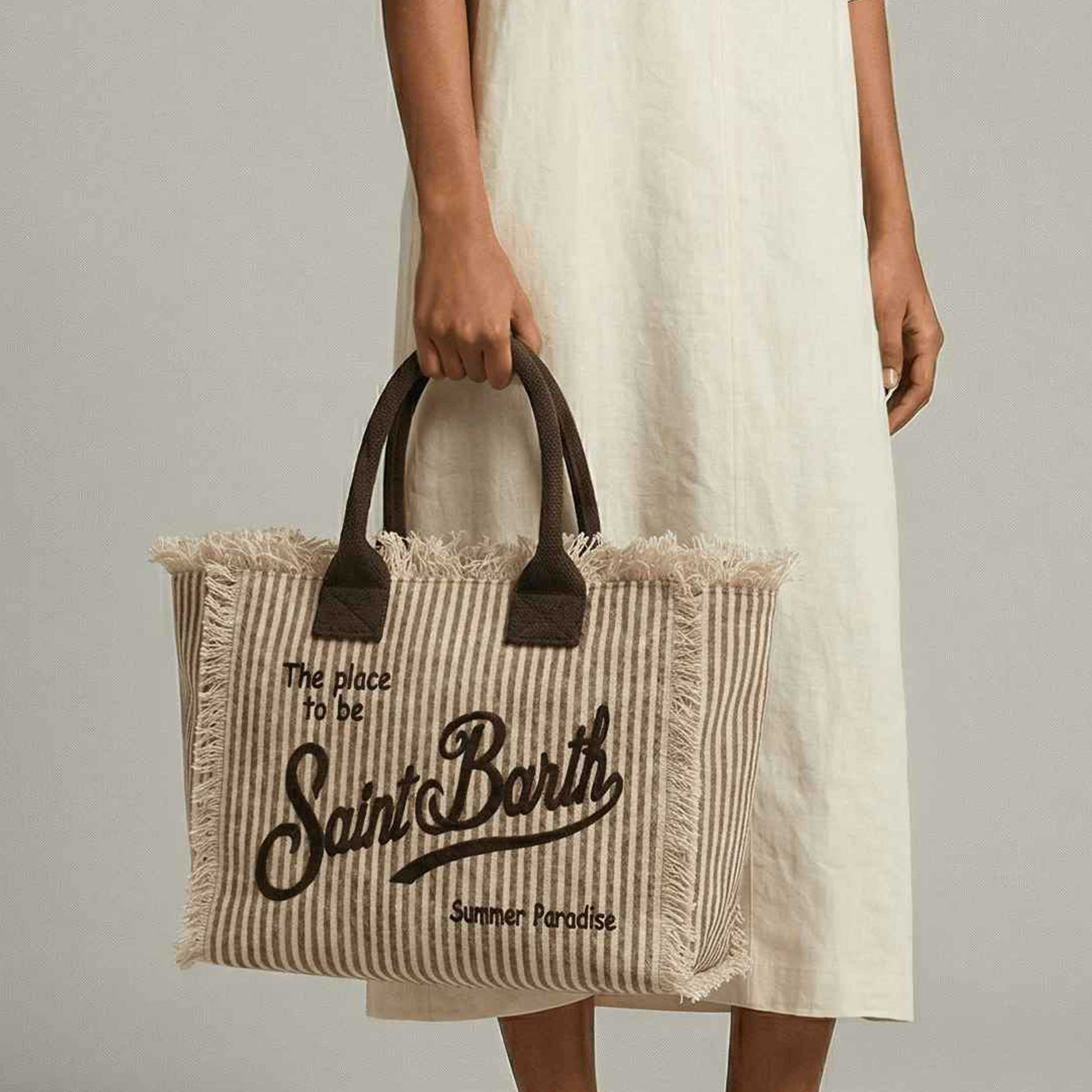 Colette Bag in Beige Canvas Signed MC2 SAINT BARTH