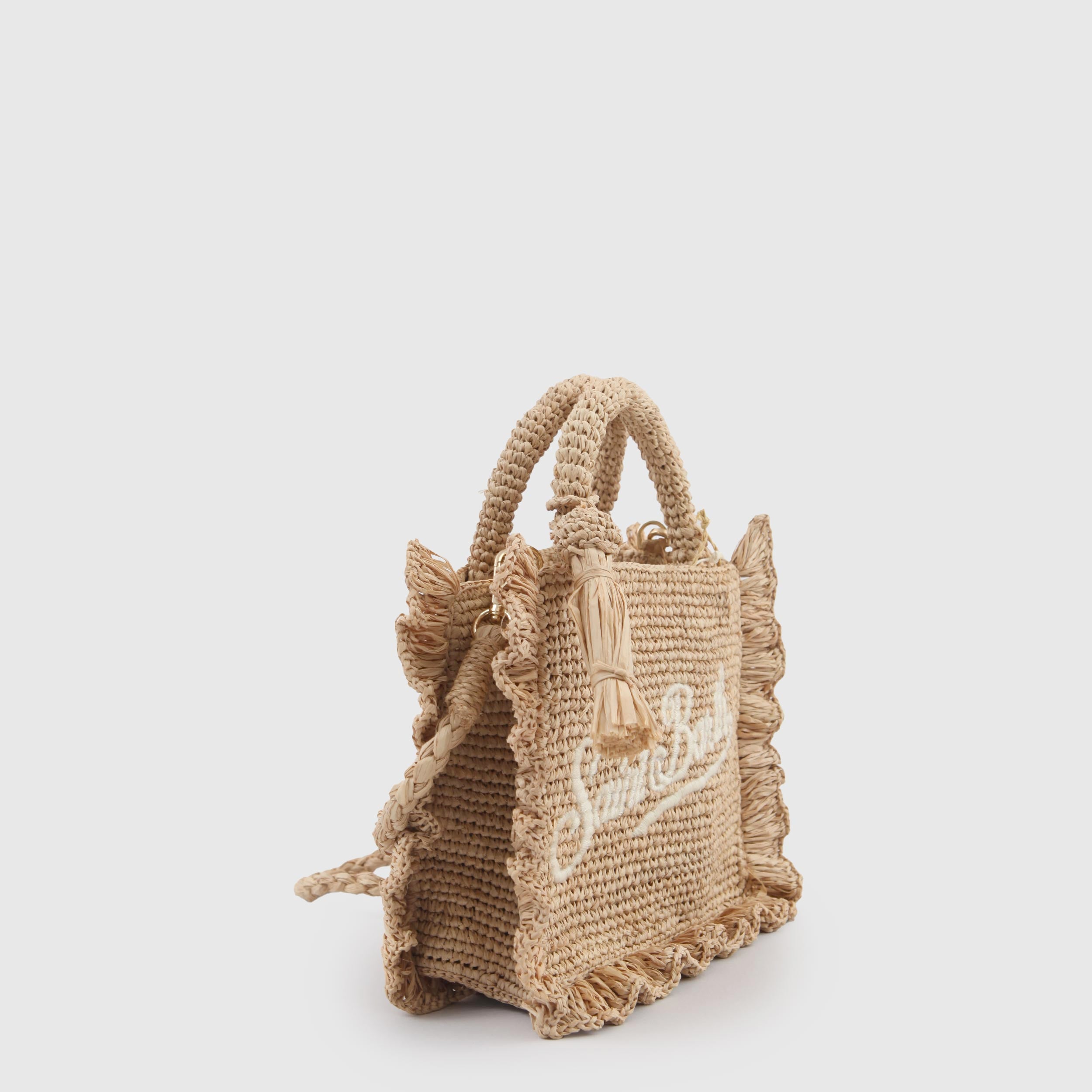 Borsa Beige in Raffia con Smerlo Firmata MC2 SAINT BARTH