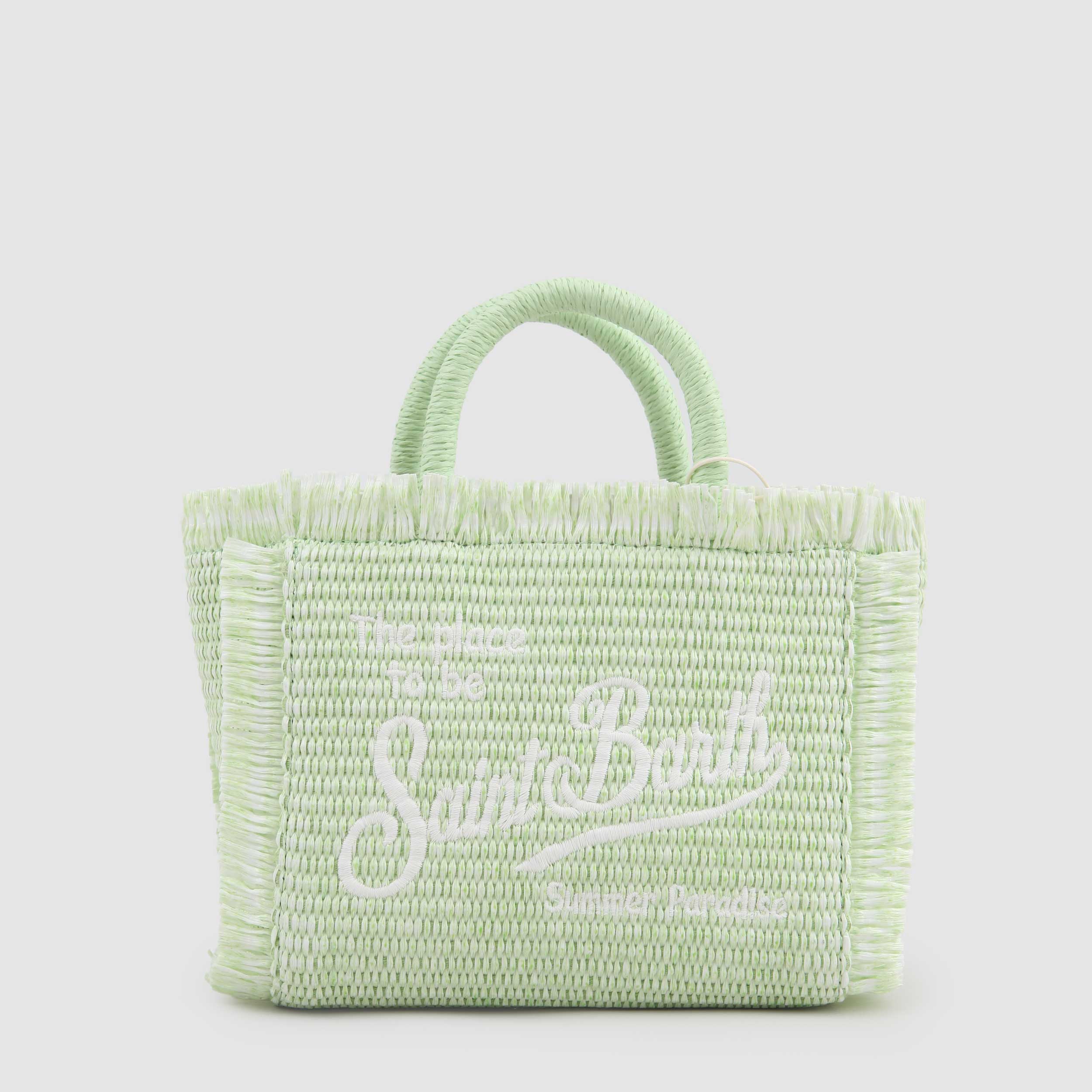 MC2 SAINT BARTH Signature Green Raffia Vanity Bag