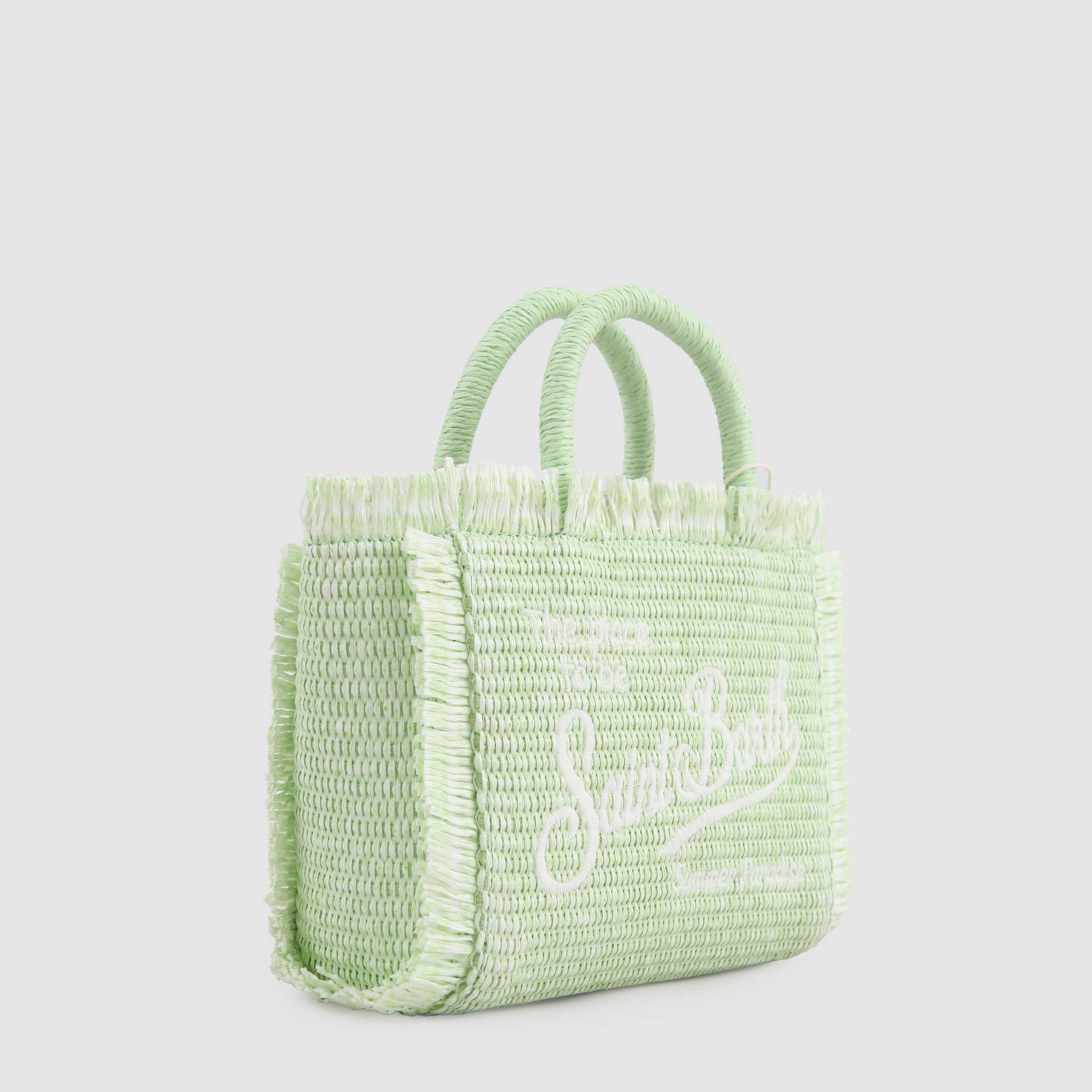 MC2 SAINT BARTH Signature Green Raffia Vanity Bag