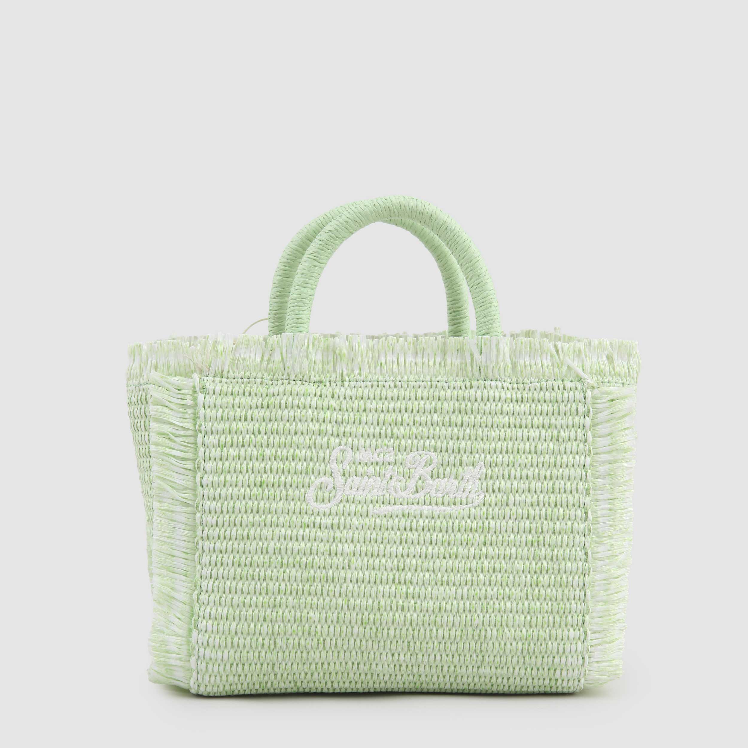 MC2 SAINT BARTH Signature Green Raffia Vanity Bag