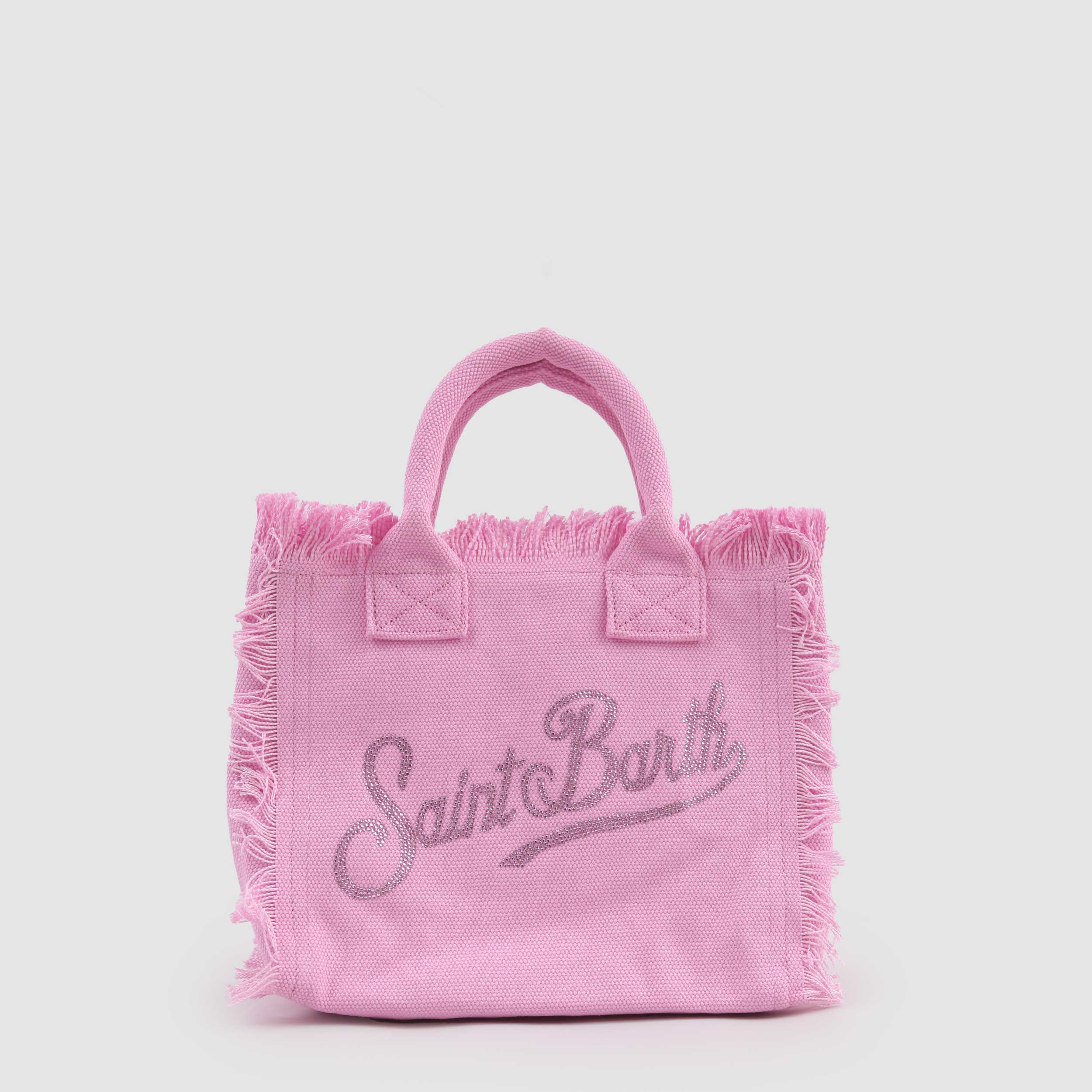MC2 SAINT BARTH Colette Pink Canvas Bag with Rhinestones