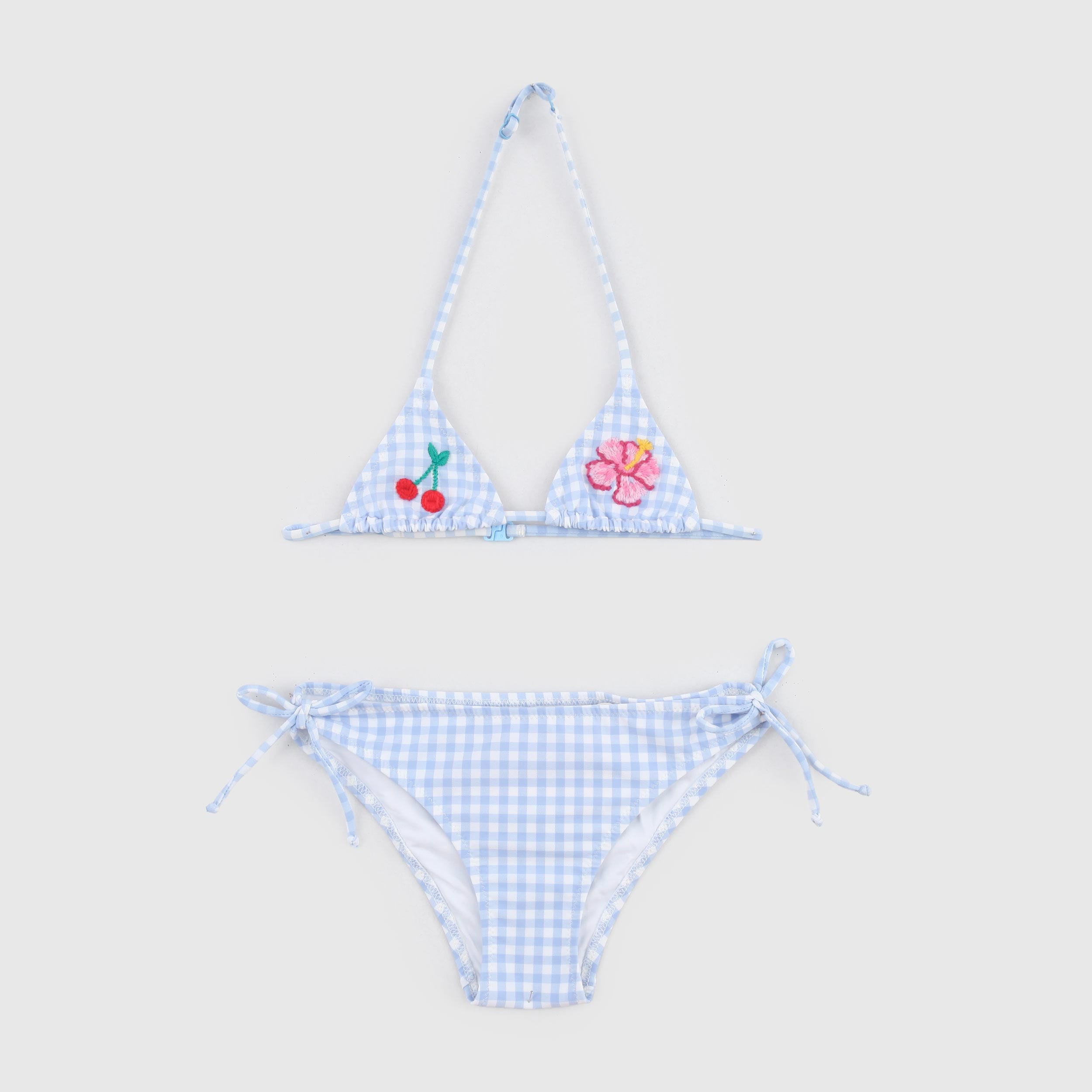 Costume Celeste con Stampa Quadri Firmato MC2 SAINT BARTH