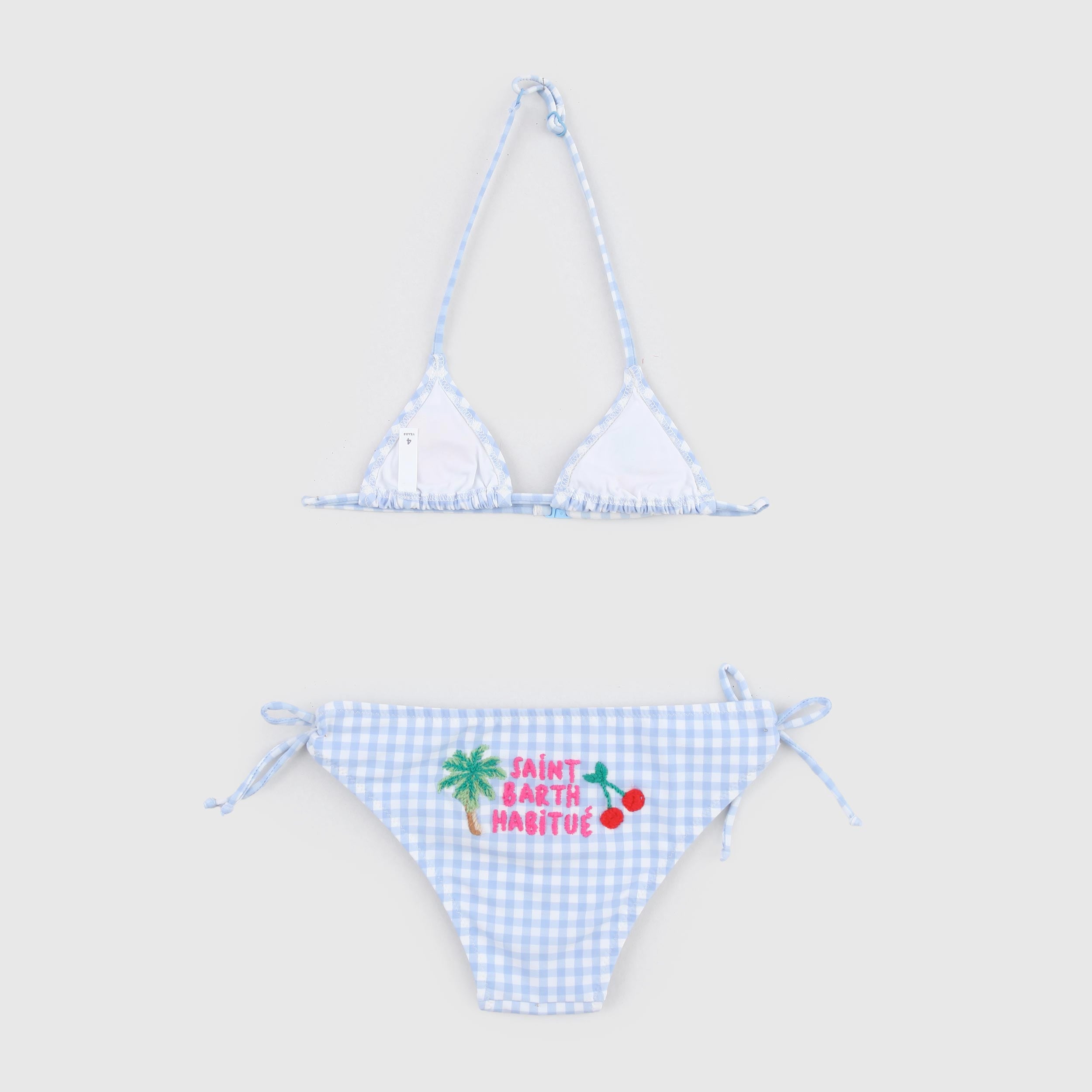 Costume Celeste con Stampa Quadri Firmato MC2 SAINT BARTH