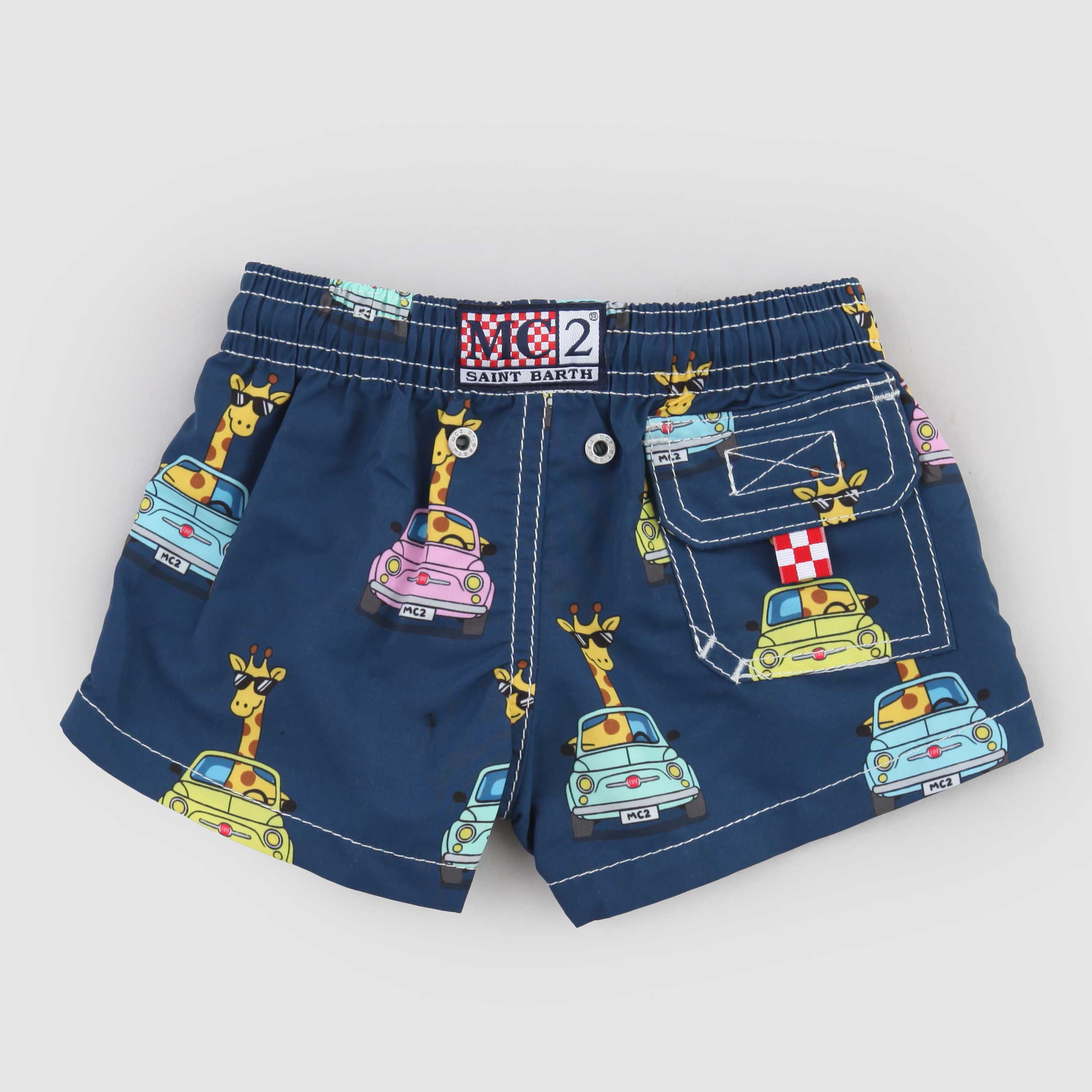 Blue Swimsuit with Giraffe Print by MC2 SAINT BARTH