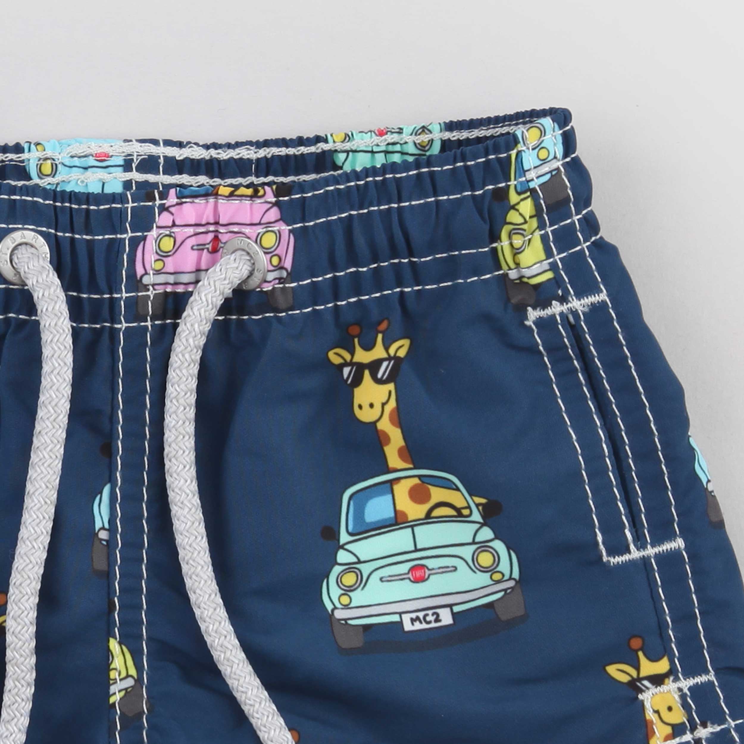 Costume Blu con Stampa Giraffa Firmato MC2 SAINT BARTH