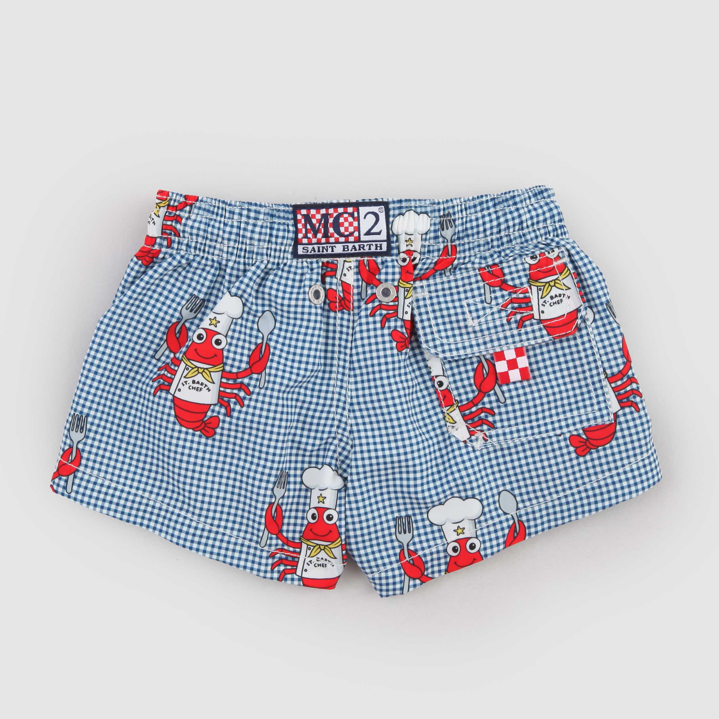 MC2 SAINT BARTH Blue and White Crab Signature Swimsuit