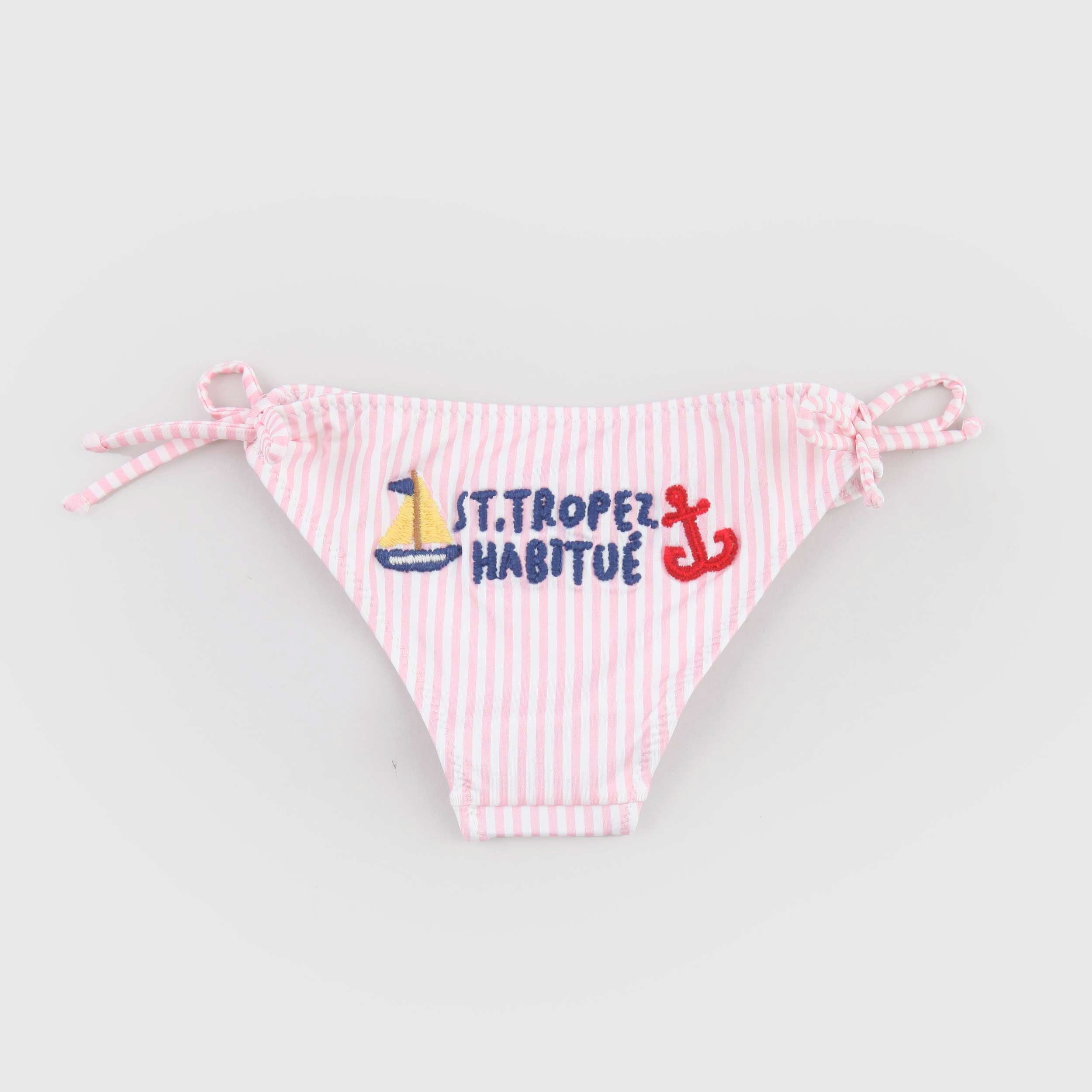 Slip Rosa a Righe con Ricamo Firmato MC2 SAINT BARTH