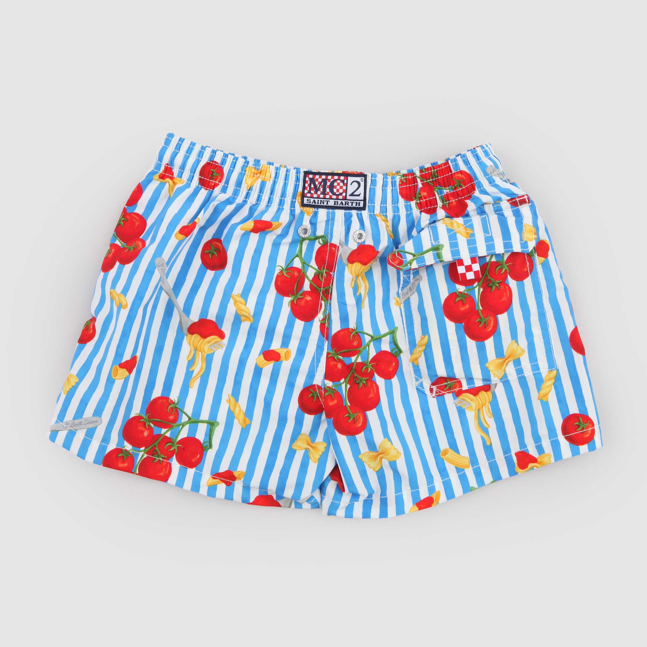 Costume Bicolore con Stampa Pomodori Firmato MC2 SAINT BARTH