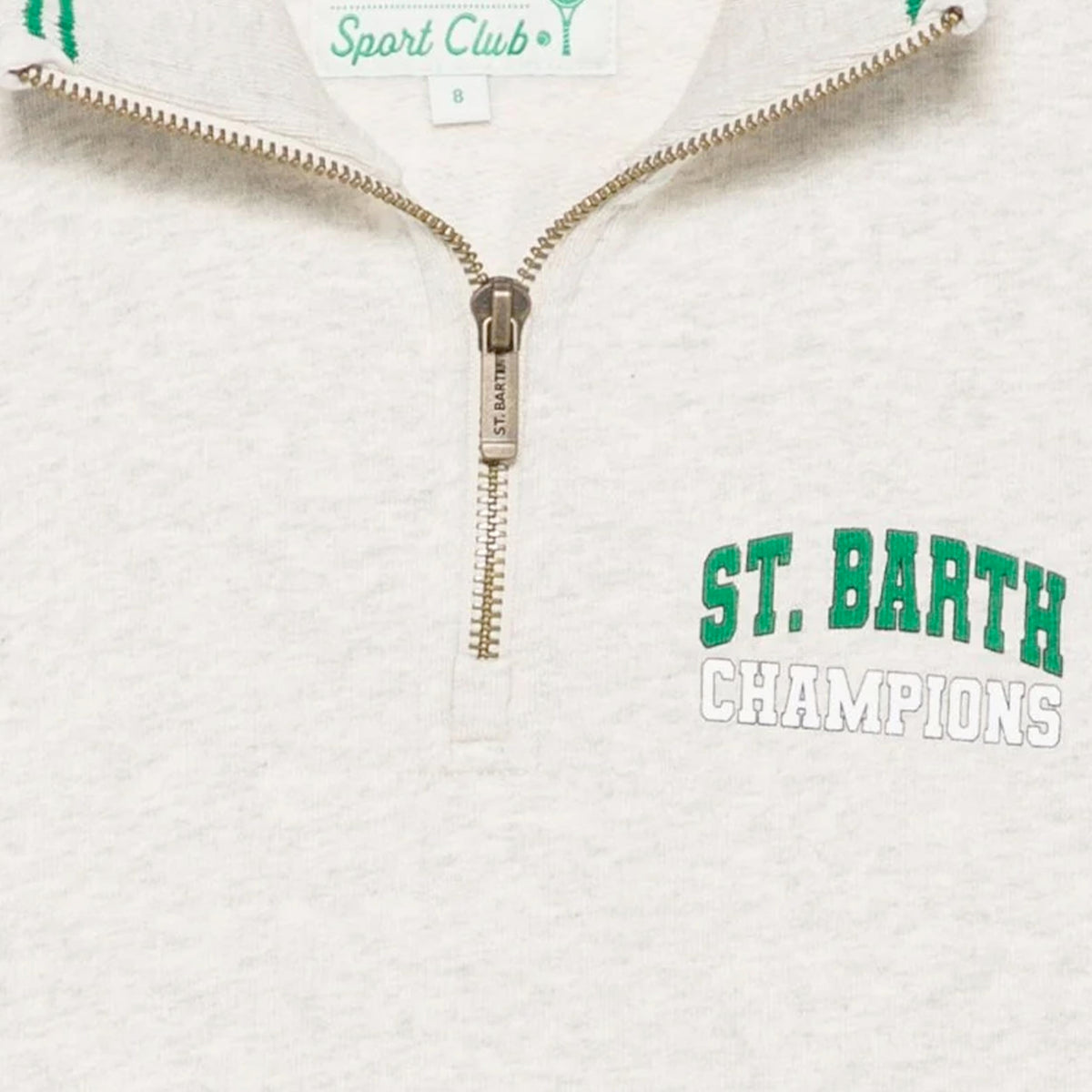Beige Sweatshirt with Green Print for Boys MC2 SAINT BARTH