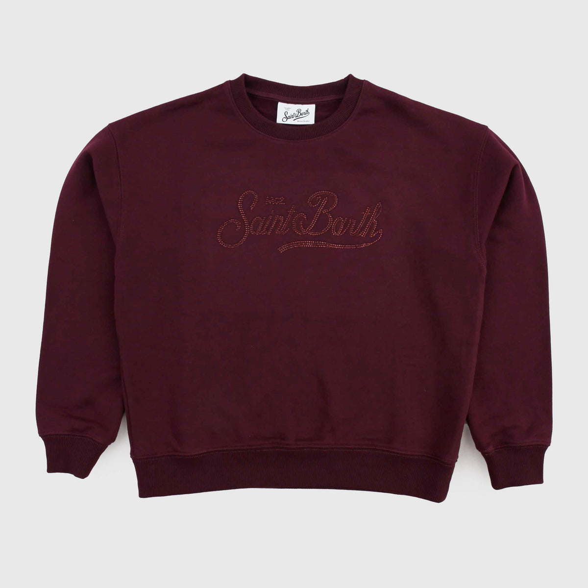 Felpa Bordeaux Briony con Logo Strass per Ragazza MC2 SAINT BARTH