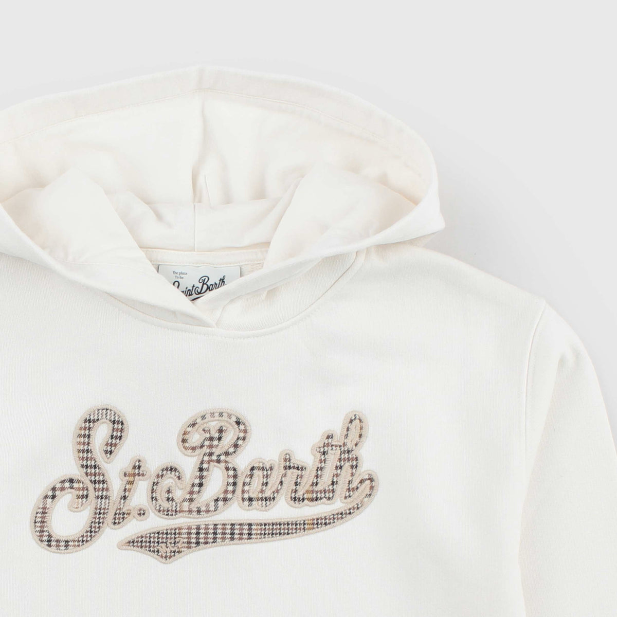 Beige Sweatshirt and Logo in Tartan Fabric By MC2 SAINT BARTH