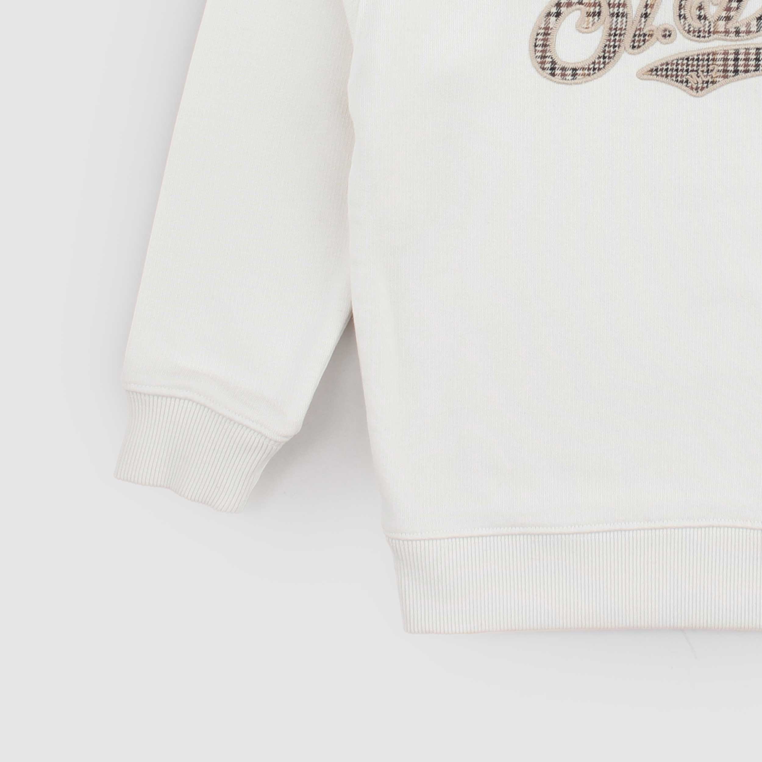 Beige Sweatshirt and Logo in Tartan Fabric By MC2 SAINT BARTH