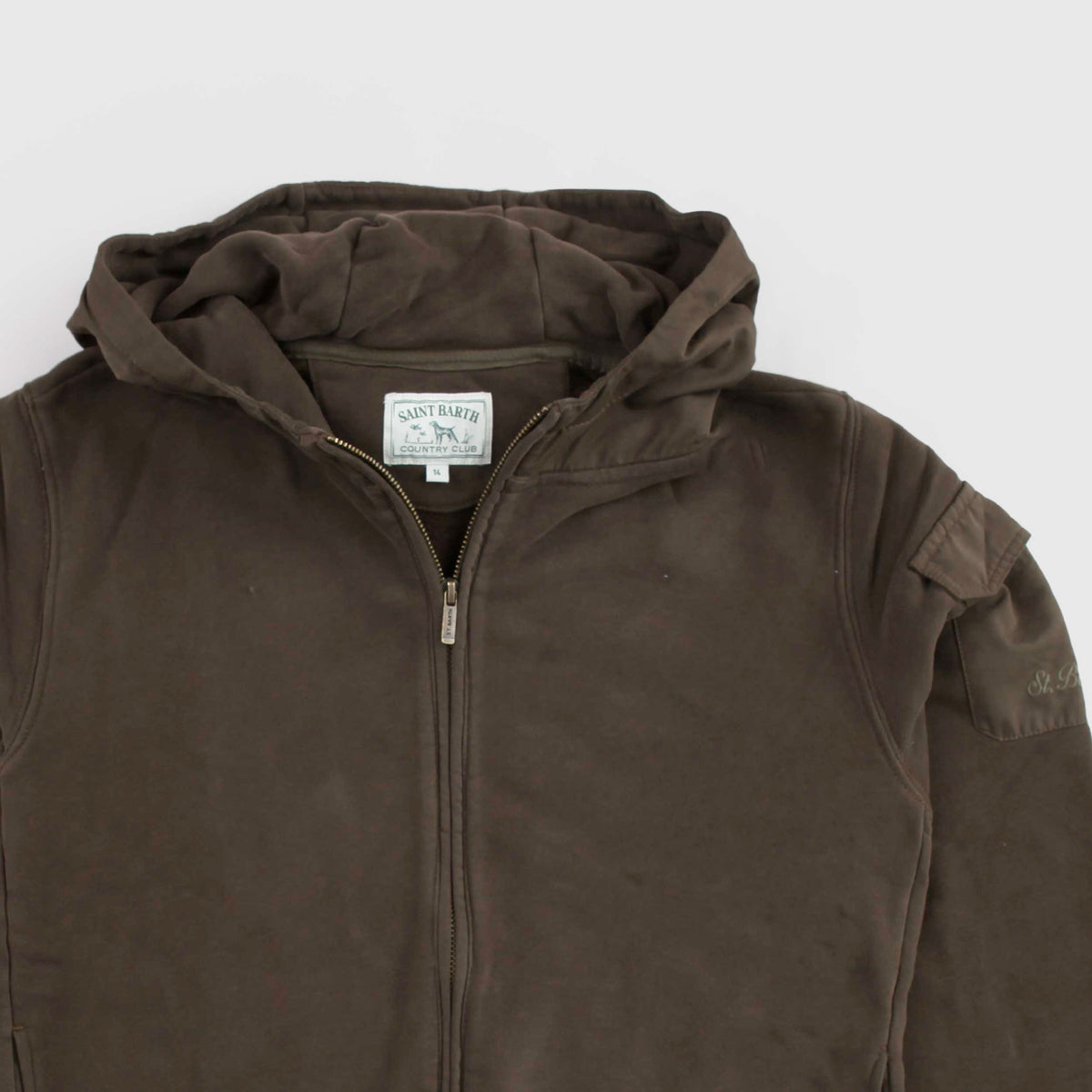 Green Sweatshirt with Shoulder Pocket for Boy MC2 SAINT BARTH