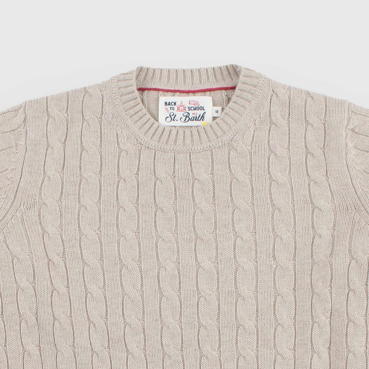 Beige Braided Pullover for Boy by MC2 SAINT BARTH