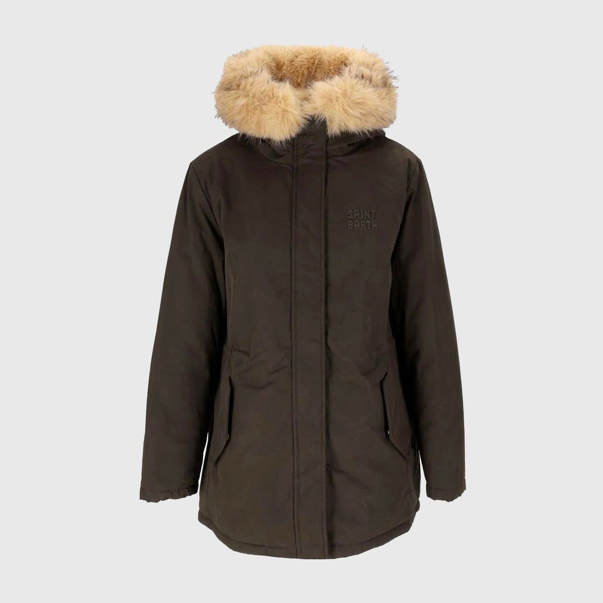 Cappotto Parka Verde con Pelliccia per Ragazza MC2 SAINT BARTH