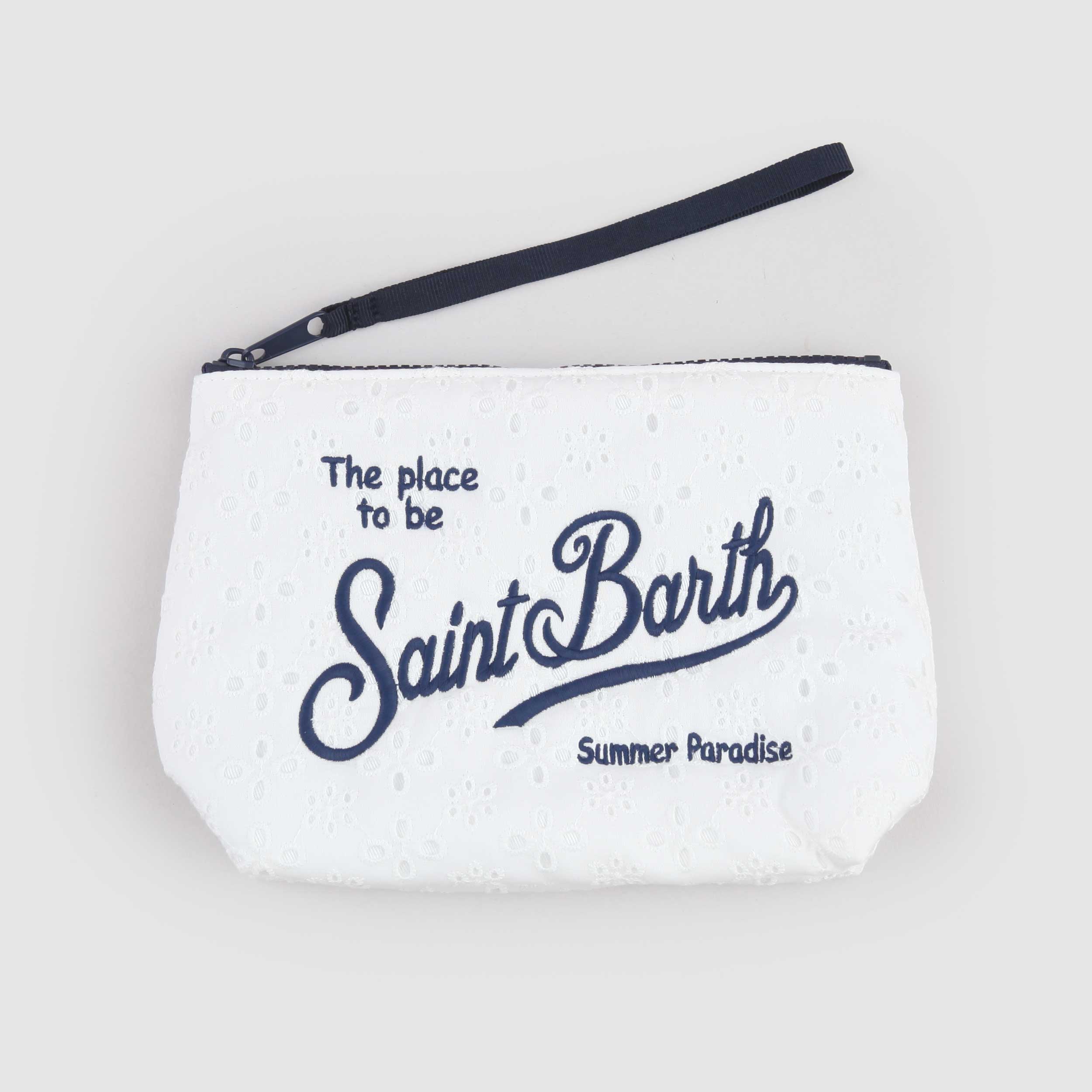 Pochette in Tessuto Sangallo Bianco Firmata MC2 SAINT BARTH