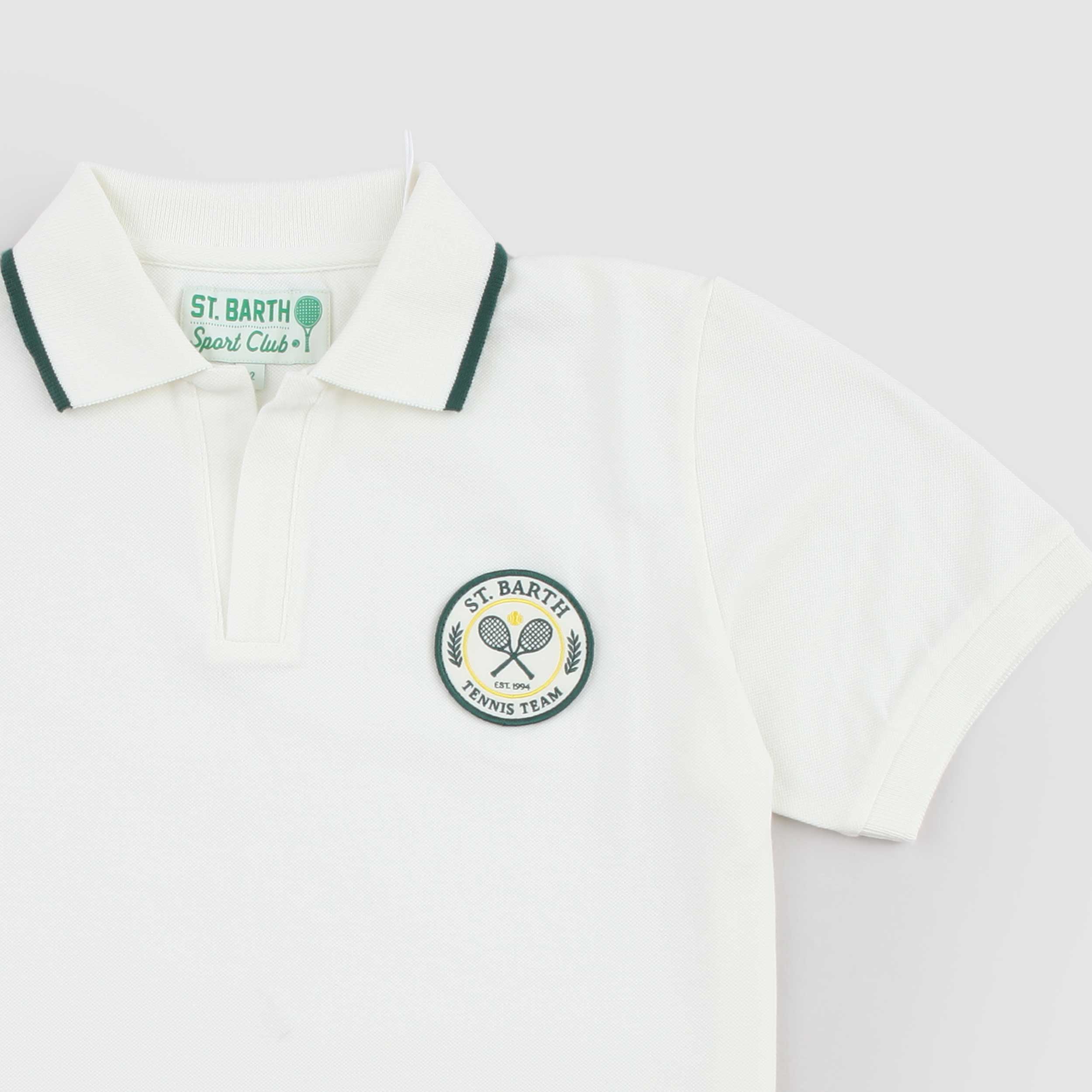 Polo Color Latte Tessuto Oxford Firmata MC2 SAINT BARTH