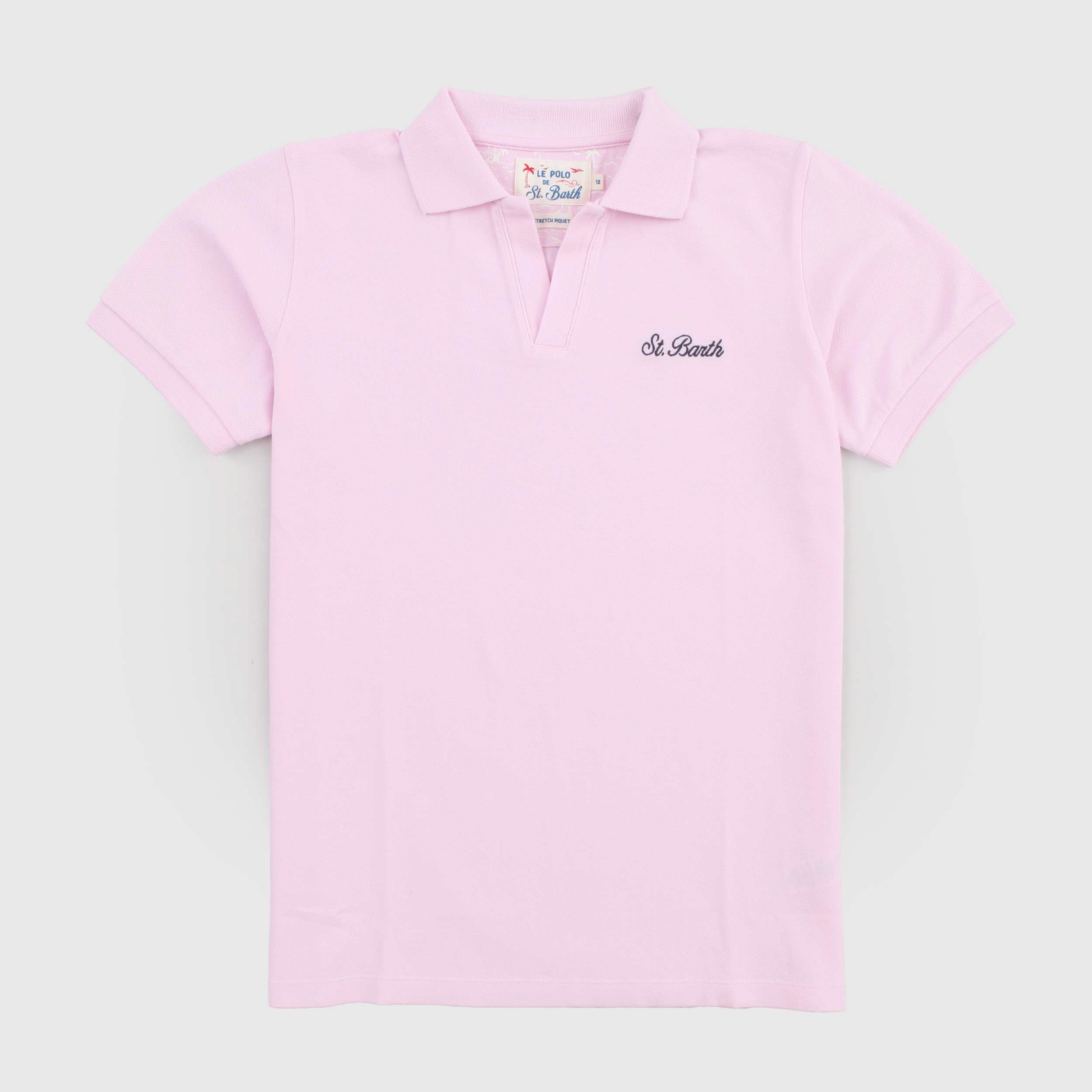 Polo Rosa con Scritta Marrone Firmata MC2 SAINT BARTH