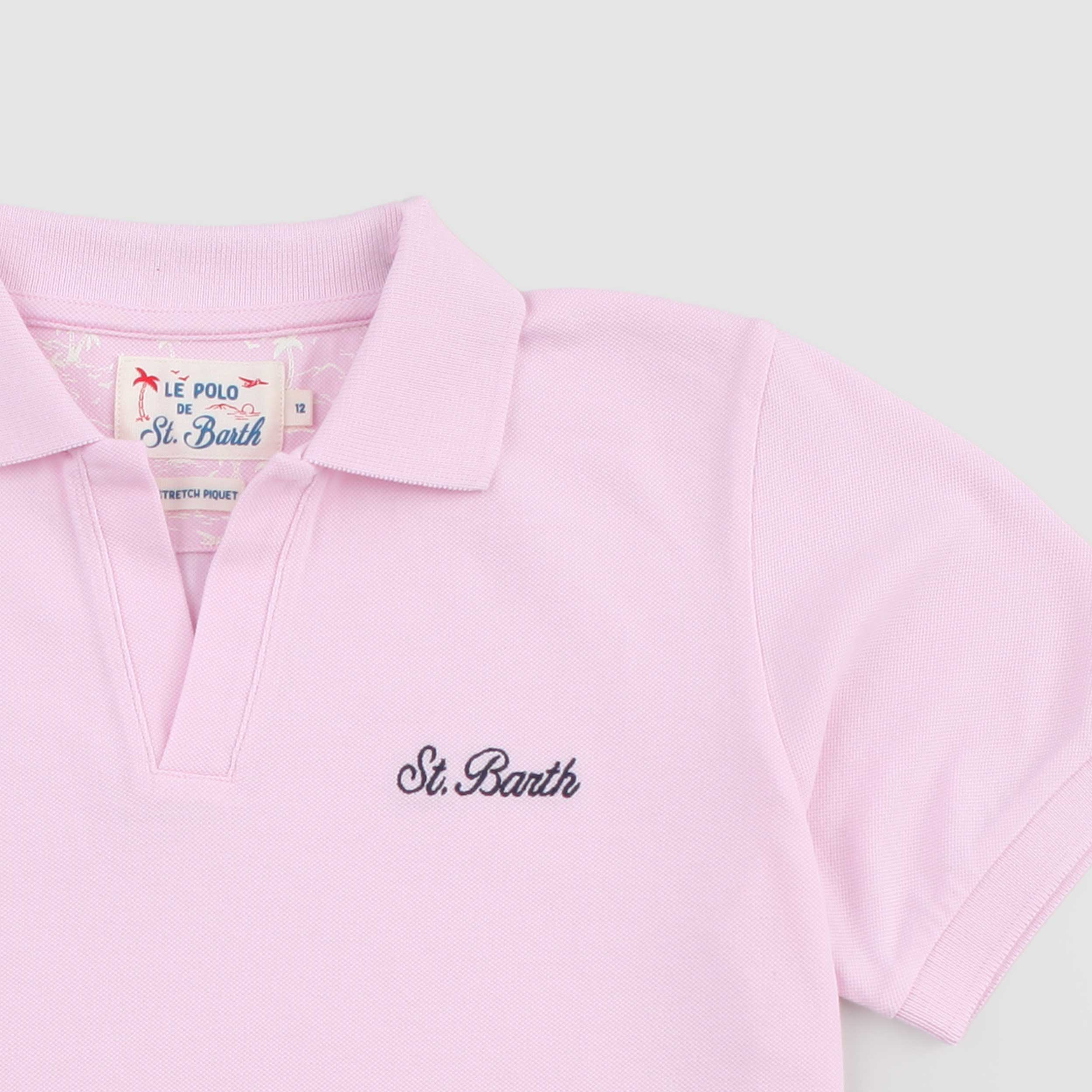 Polo Rosa con Scritta Marrone Firmata MC2 SAINT BARTH