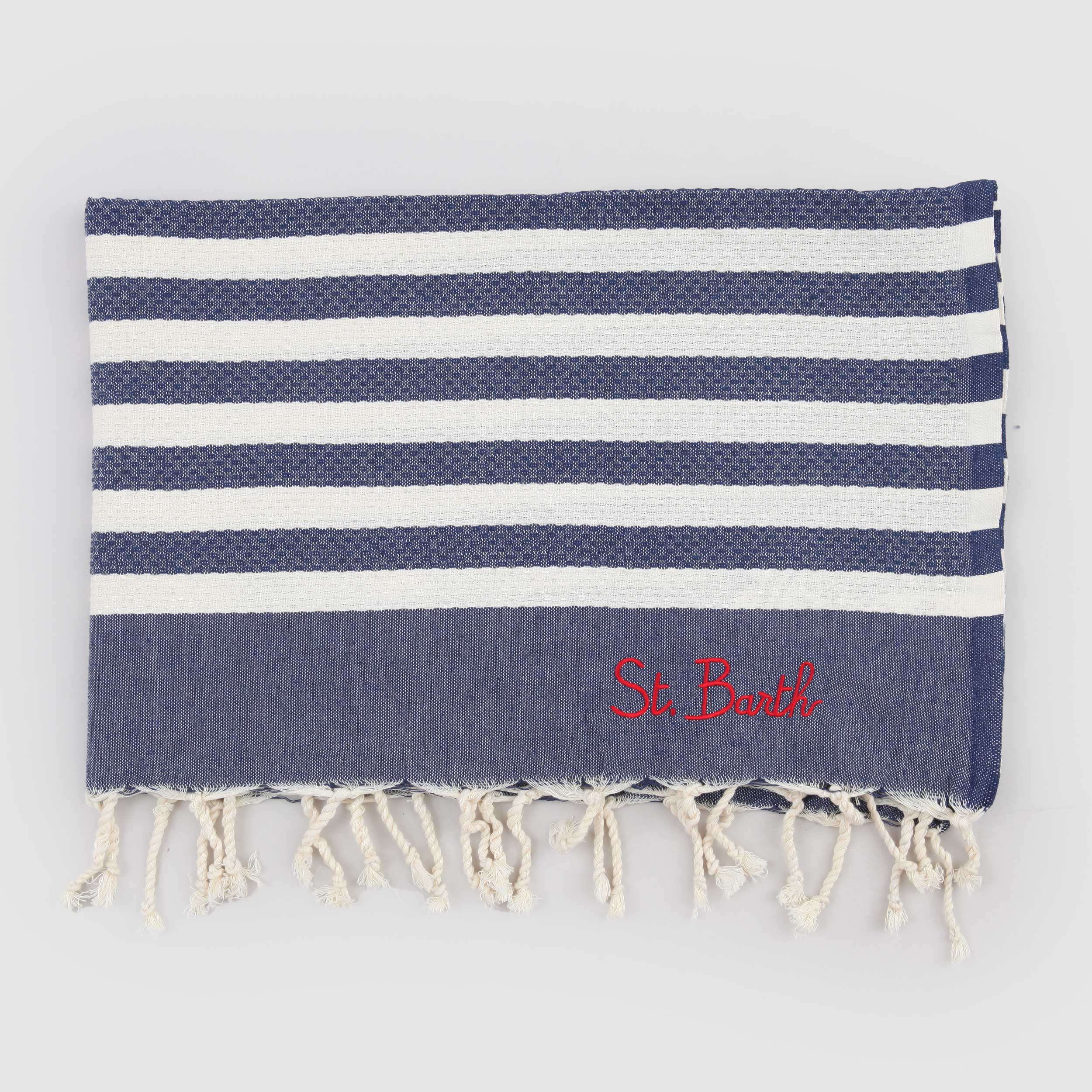 Telo Mare Blu con Stampa Orizzontale Firmato MC2 SAINT BARTH