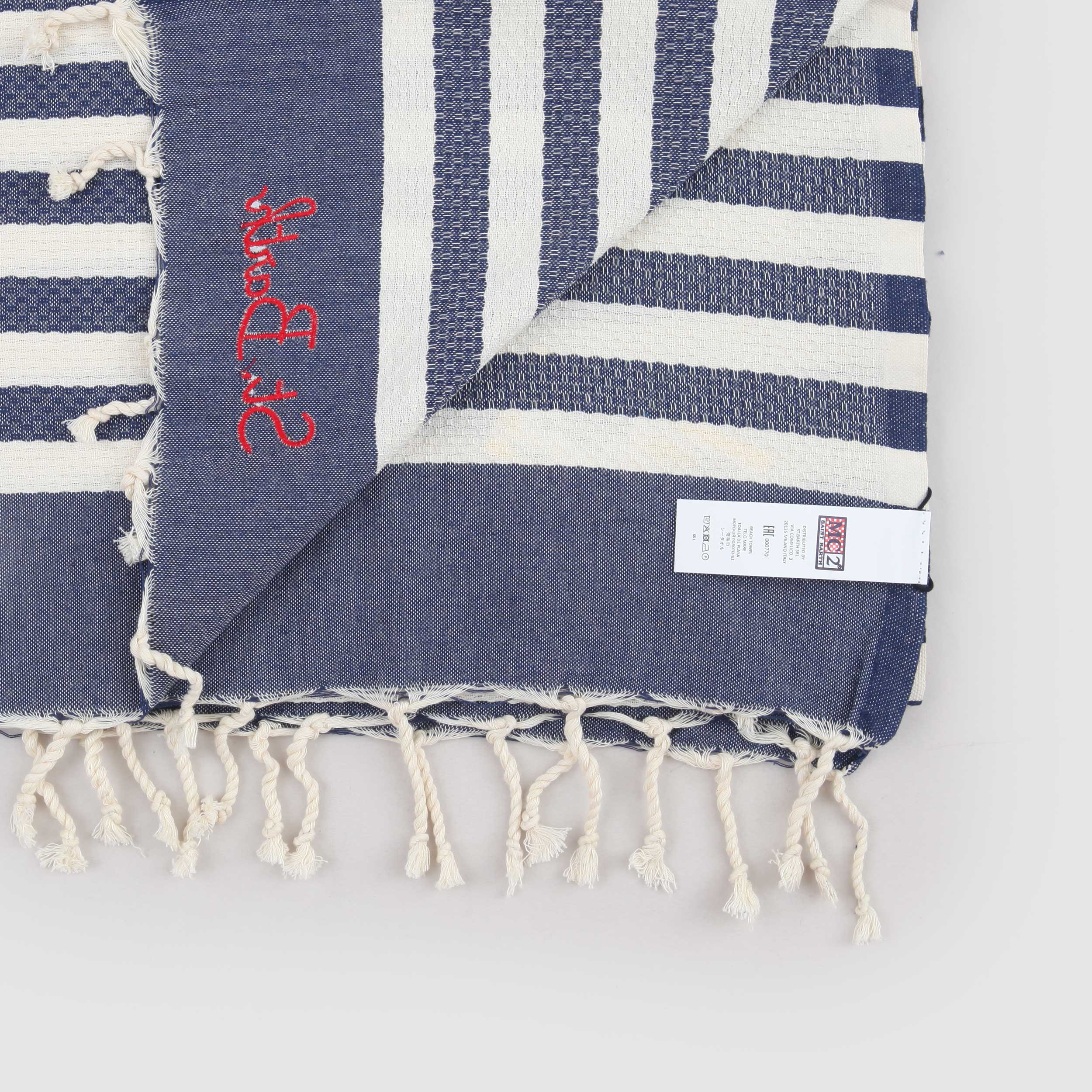 Telo Mare Blu con Stampa Orizzontale Firmato MC2 SAINT BARTH