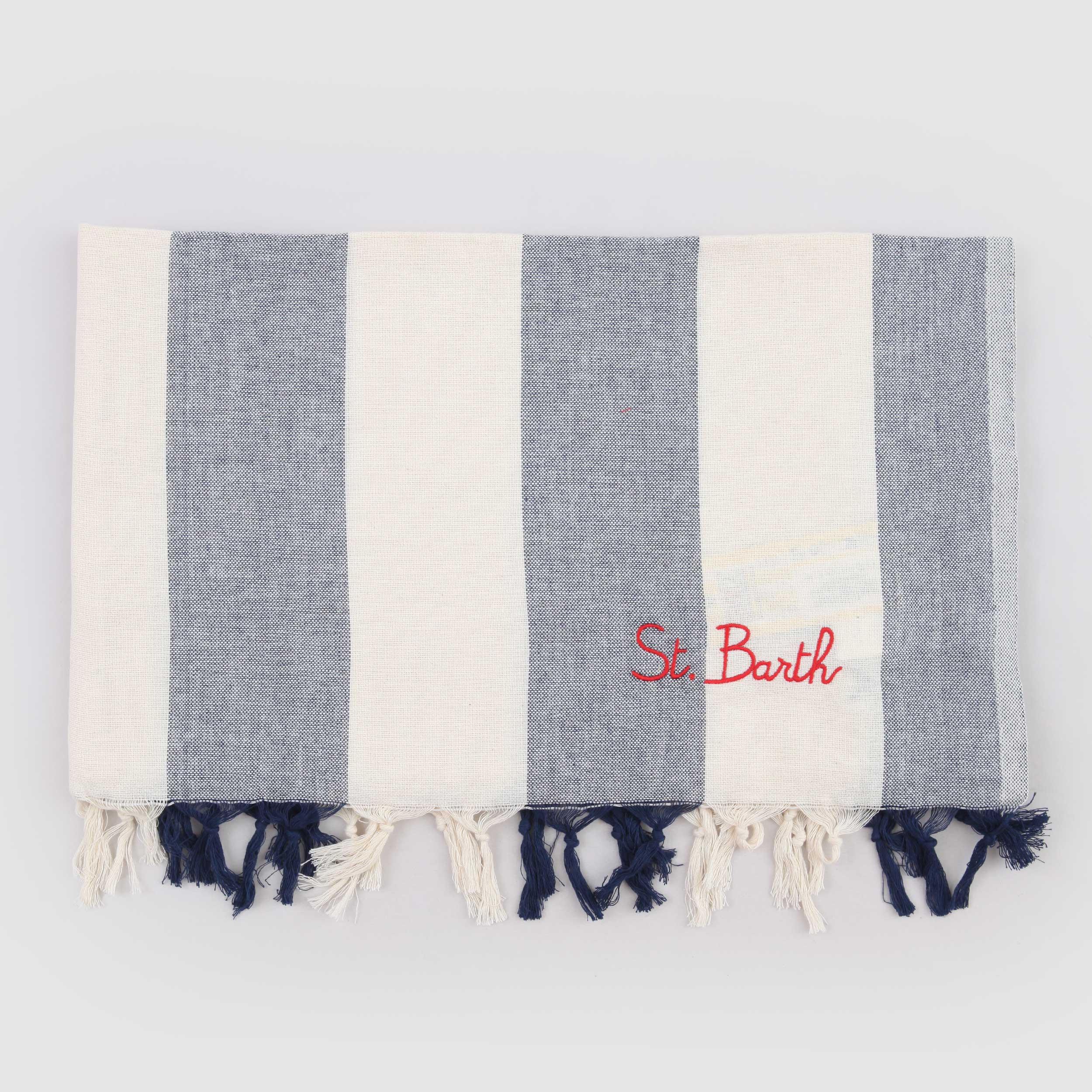 Telo Mare Beige con Stampa Verticale Firmato MC2 SAINT BARTH