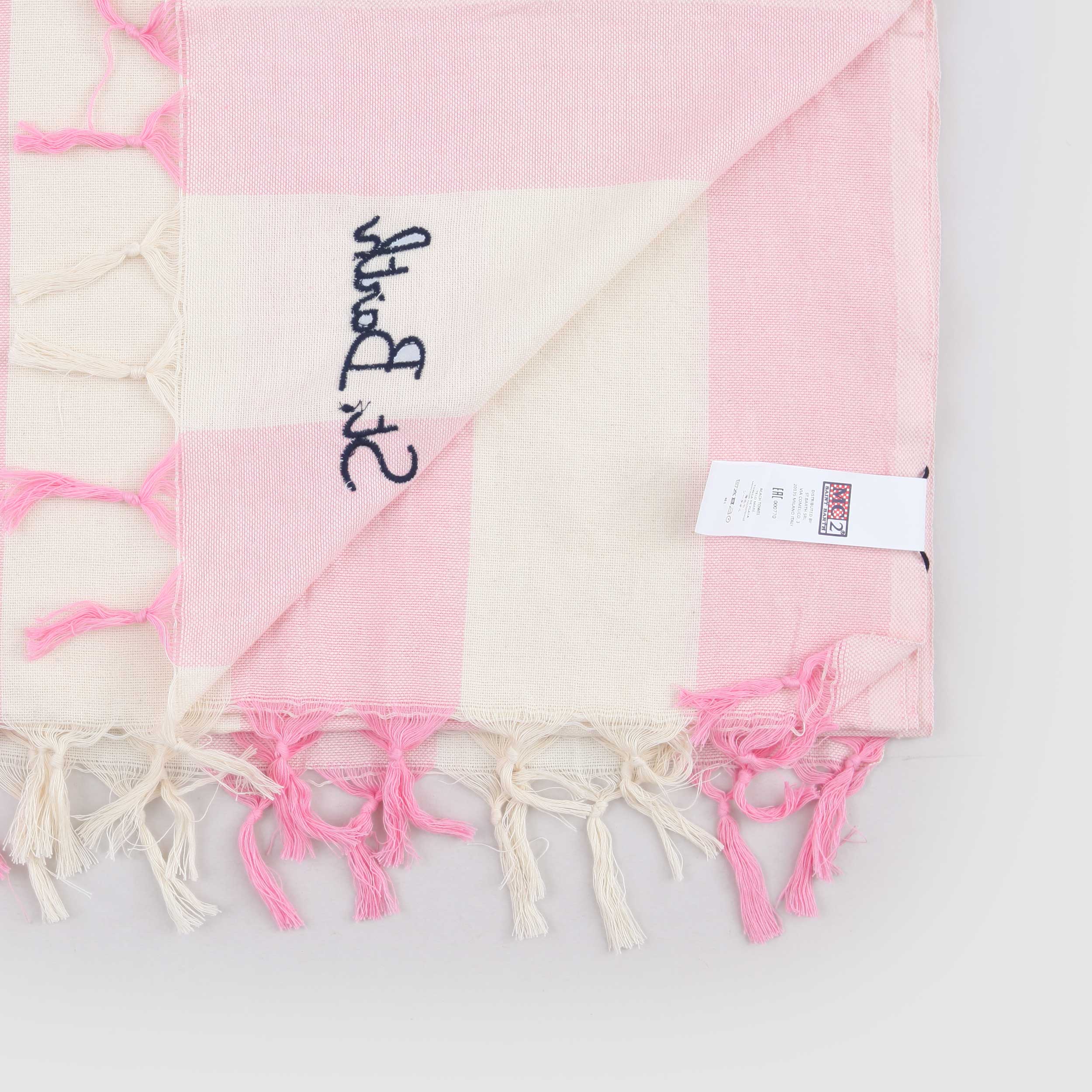 Telo Mare Rosa e Bianco a Righe Firmato MC2 SAINT BARTH