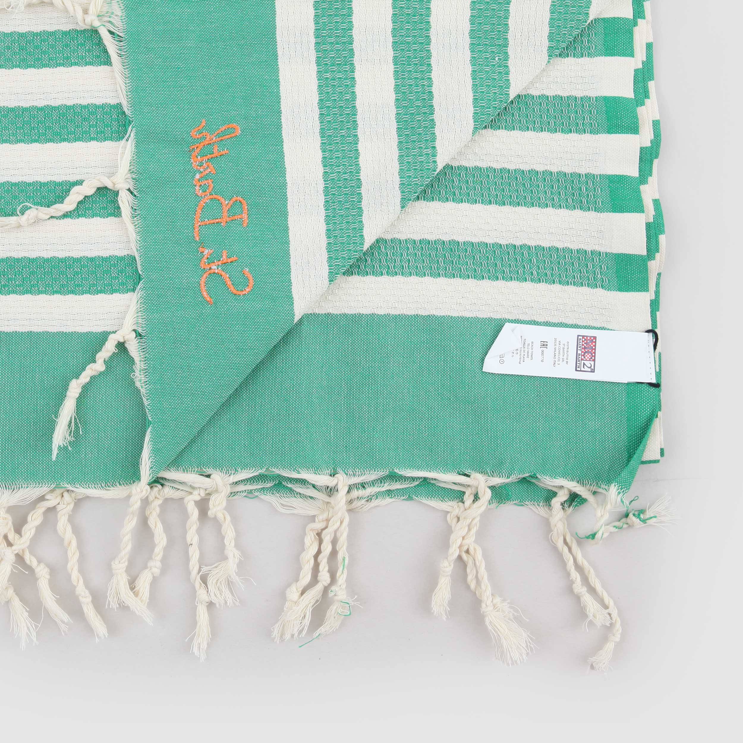 Telo Mare Verde Motivo Orizzontale Firmato MC2 SAINT BARTH
