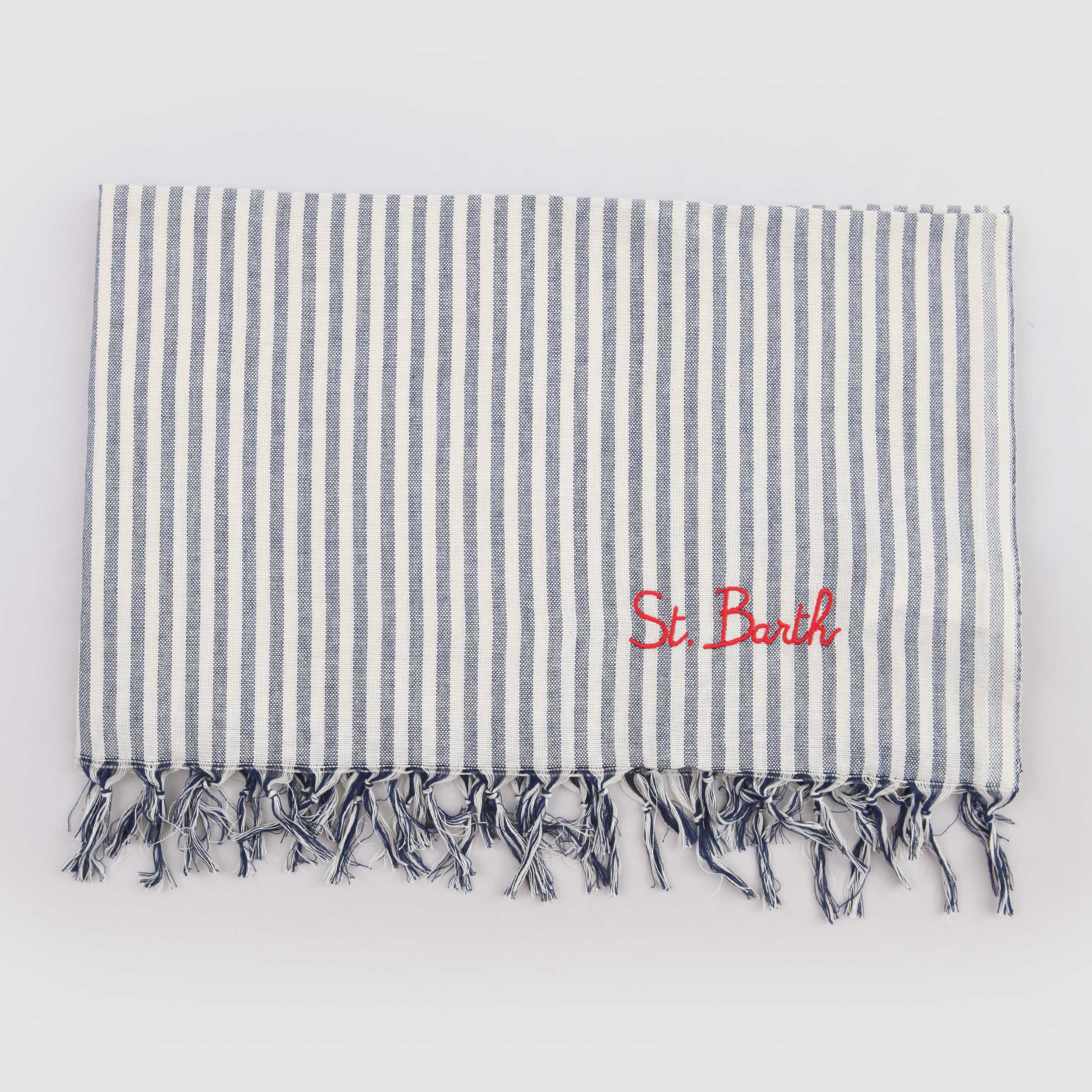 Telo Mare a Righe Beige e Blu Firmato MC2 SAINT BARTH