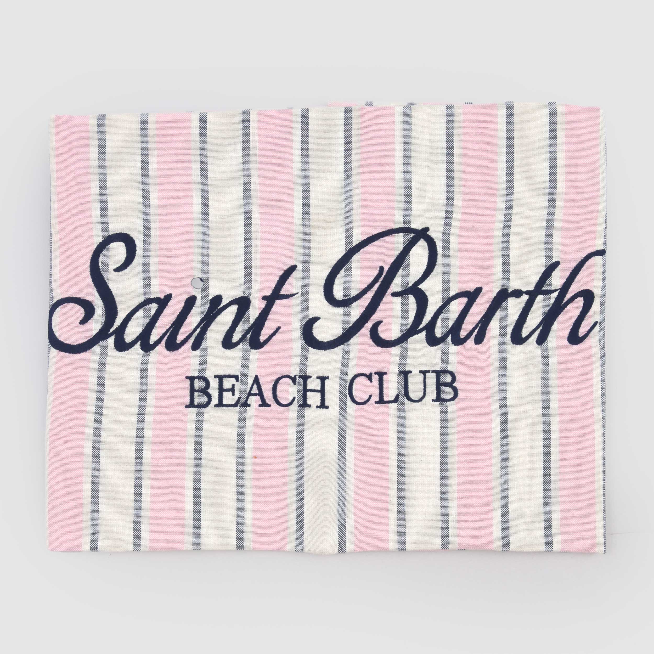 Telo Mare Beige con Stampa Bicolore Firmato MC2 SAINT BARTH