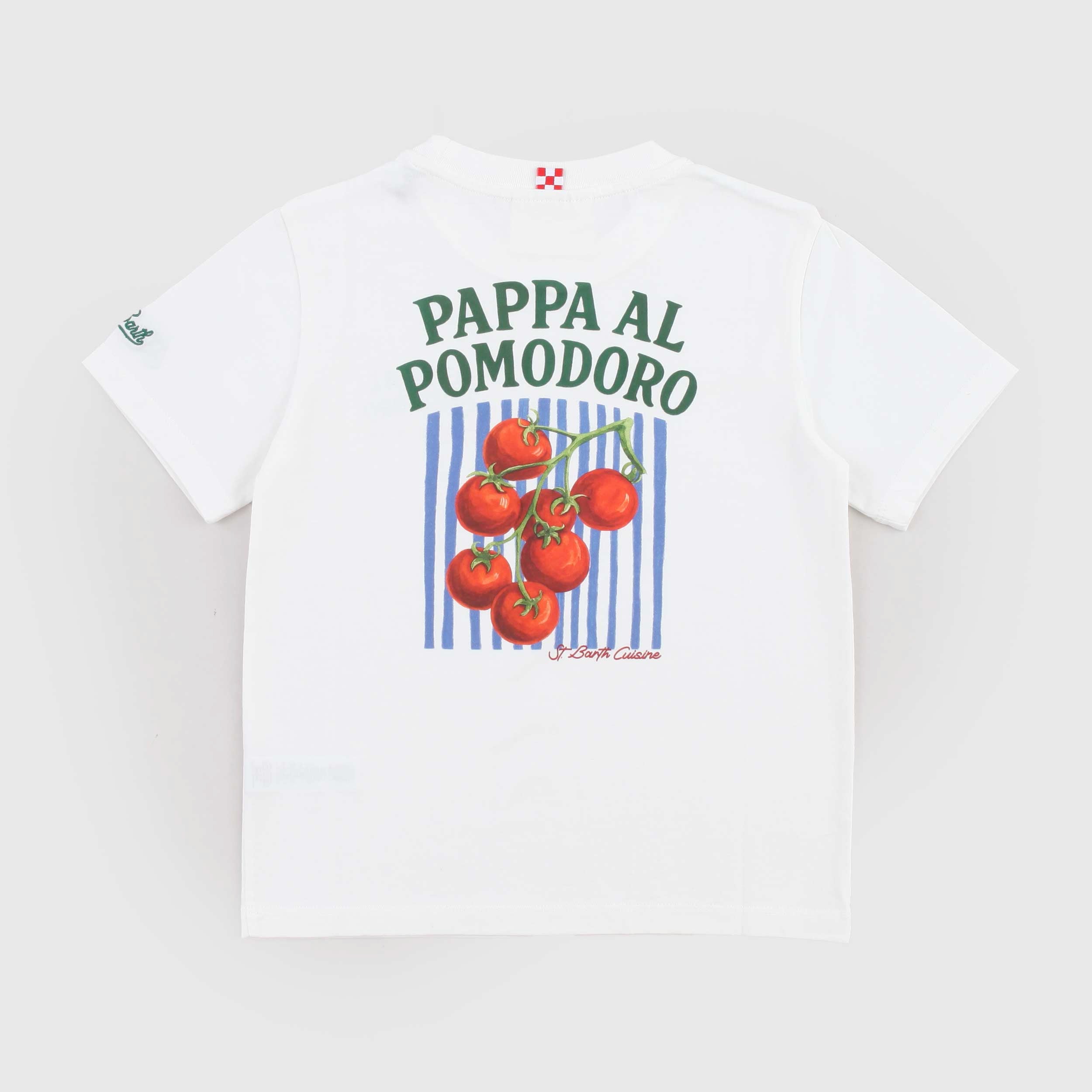 T-shirt Bianca con Stampa Verde Firmata MC2 SAINT BARTH